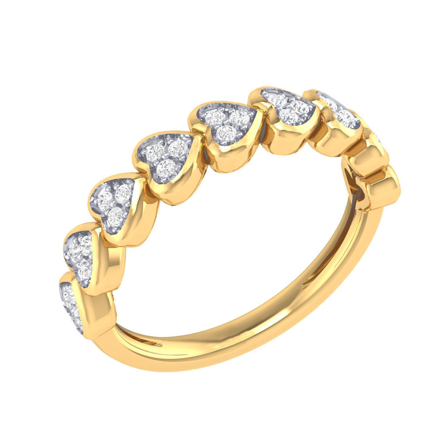 Elegant Heart Sparkle Ring with shimmering accents and heart-shaped design