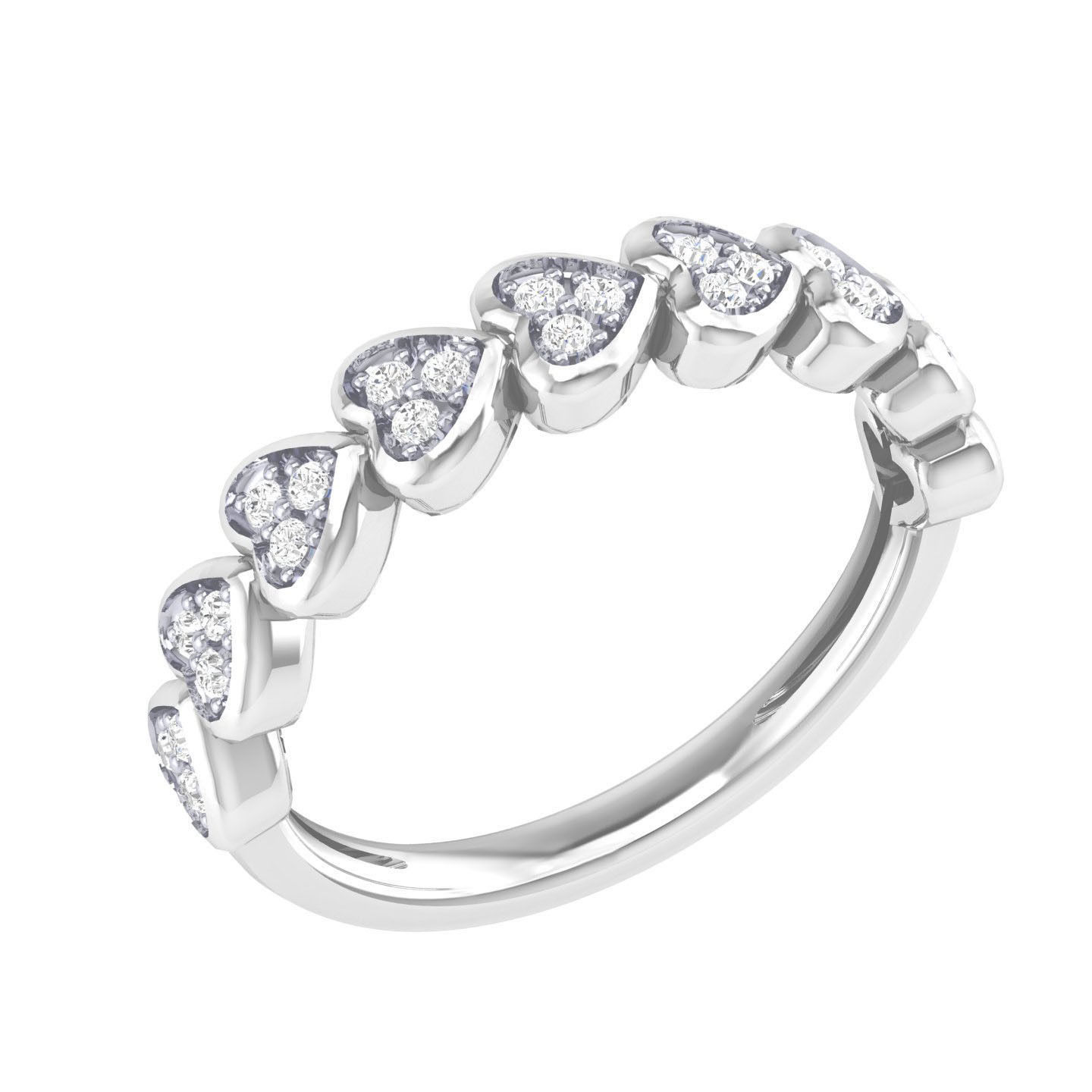 Elegant Heart Sparkle Ring with shimmering accents and heart-shaped design