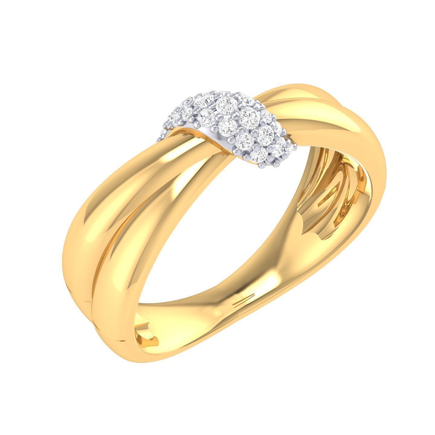 Gleaming Twist Silver Ring with elegant twist design and high-polished finish.