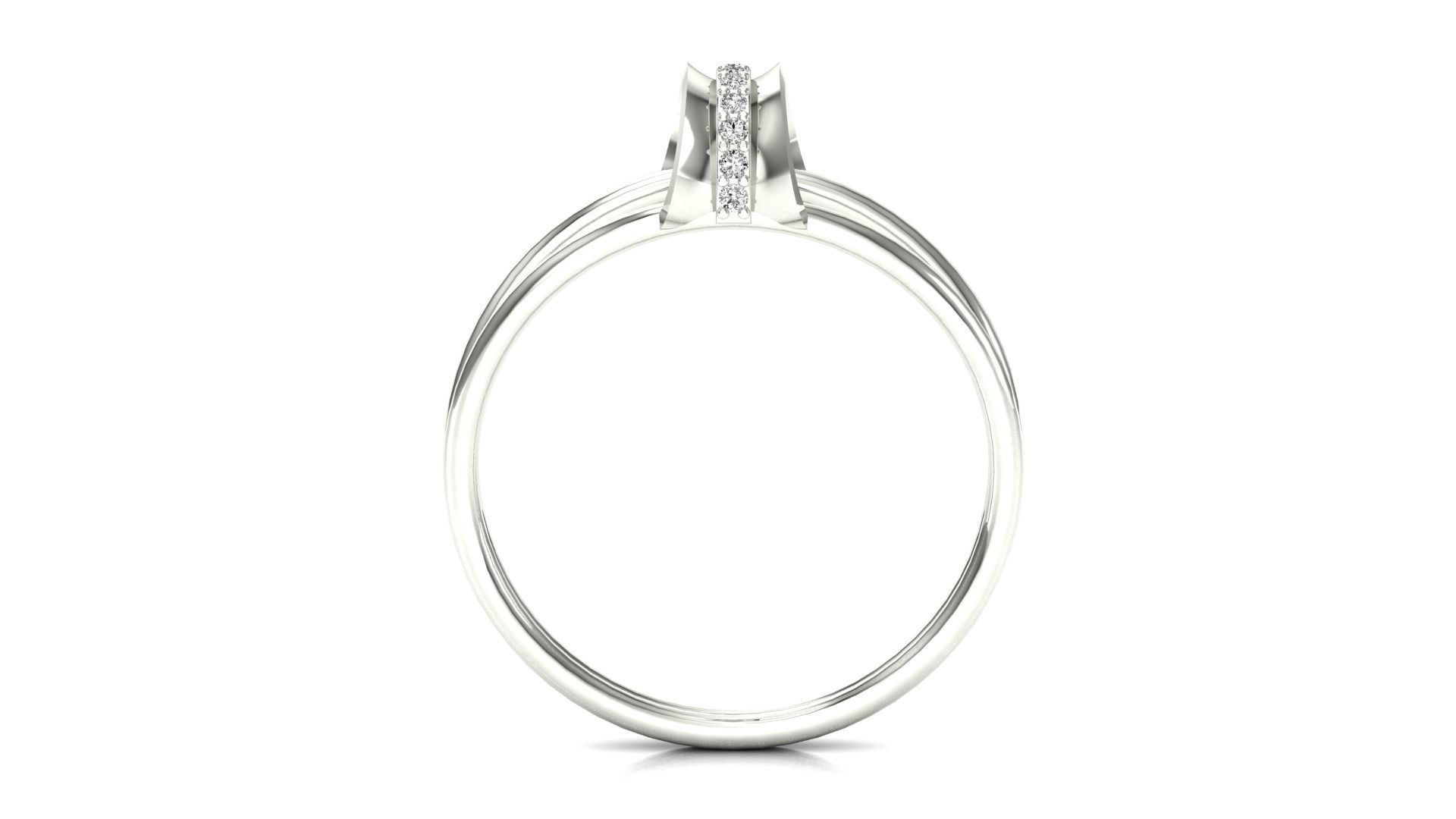 Radiant Silver Duo Ring with a sleek double-band design and sparkling stones.