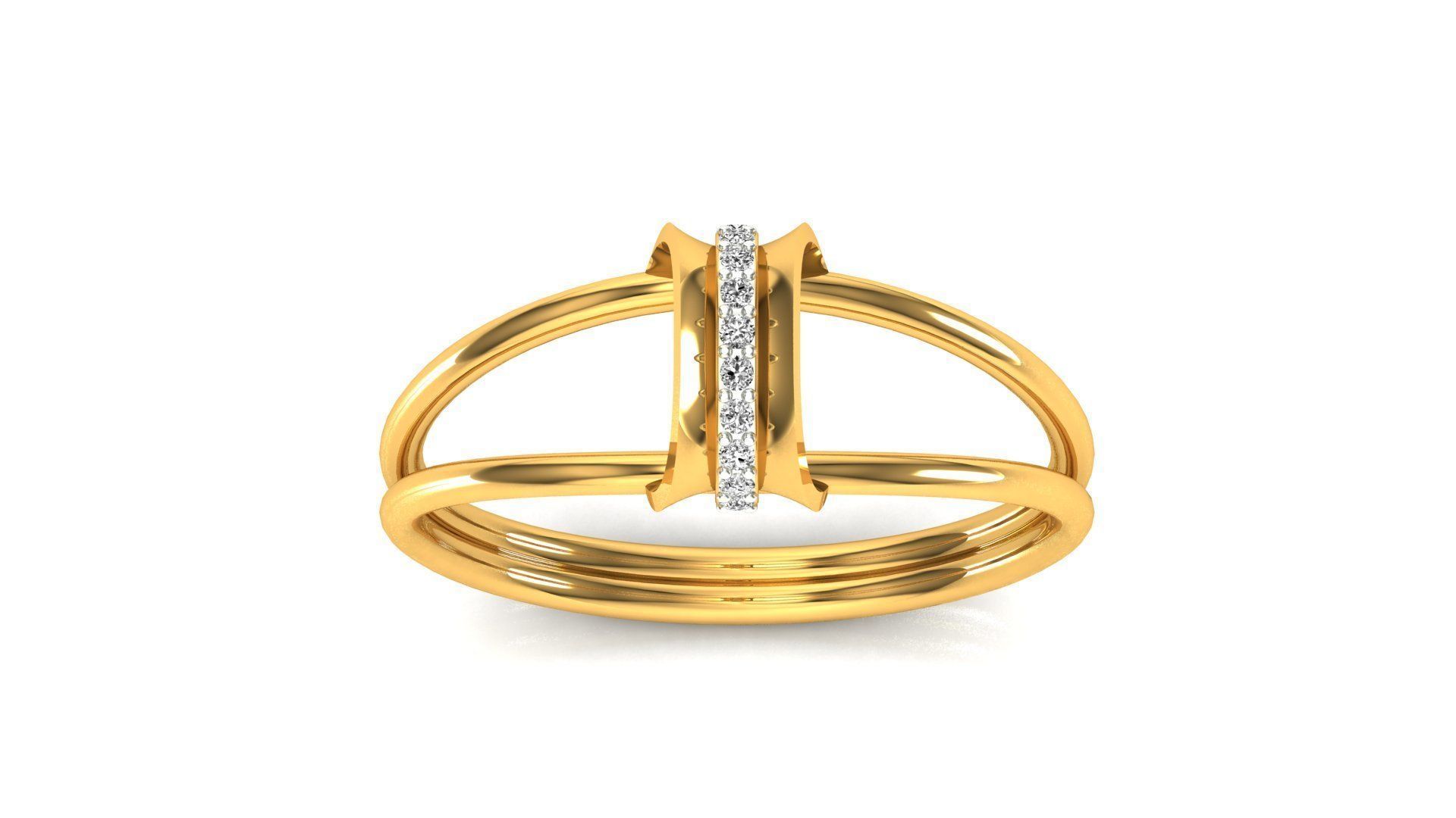 Radiant Silver Duo Ring with a sleek double-band design and sparkling stones.