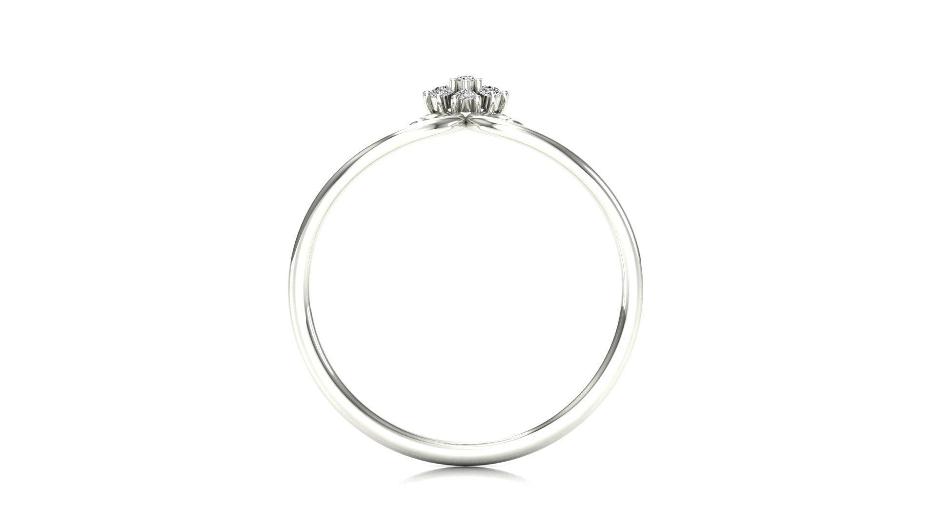 Floral Bloom Silver Ring with a delicate floral design and shimmering stones.