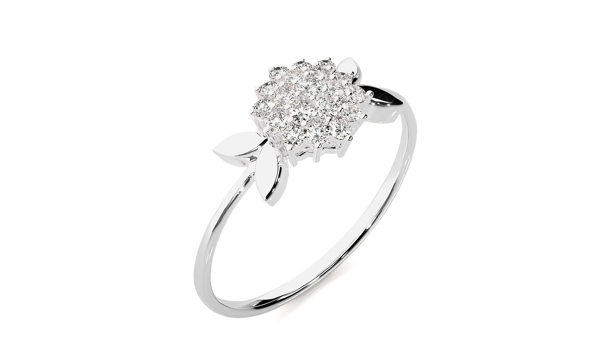 Sparkling Cluster Silver Ring with dazzling stones arranged in a modern cluster design, crafted from premium high-quality silver.