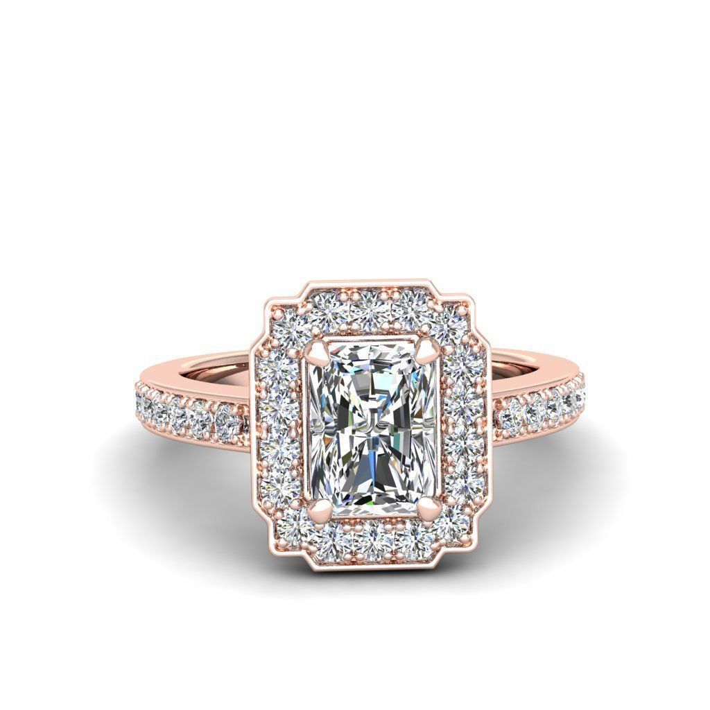 Radiant Halo Silver Ring with sparkling stones