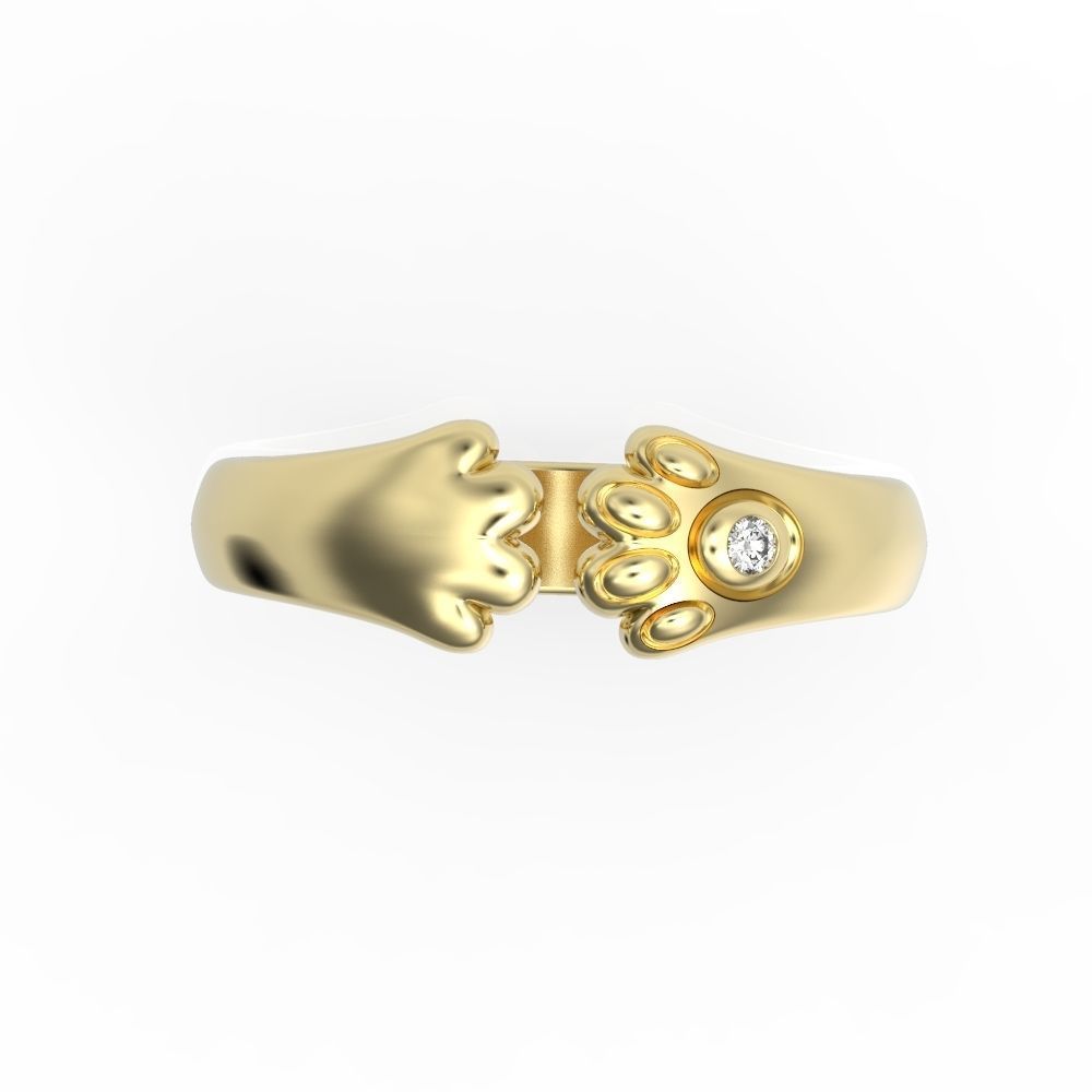 Silver Cat Paw Ring with an open design featuring a delicate paw motif in sterling silver.