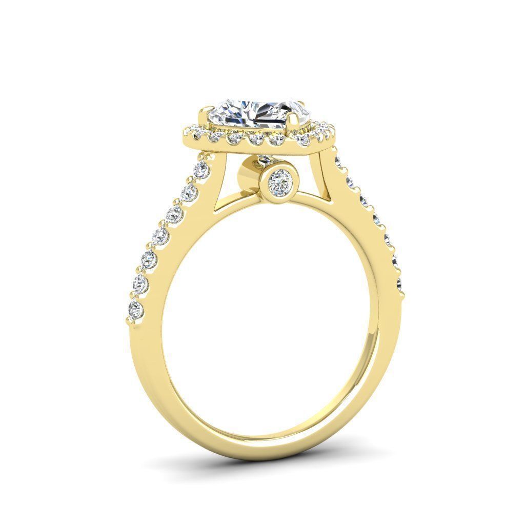 HFS-R060 (1) Elegant heart-shaped halo ring with sparkling stones, perfect for special occasions.
