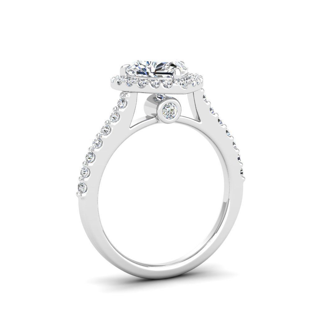 HFS-R060 (12) Elegant heart-shaped halo ring with sparkling stones, perfect for special occasions.