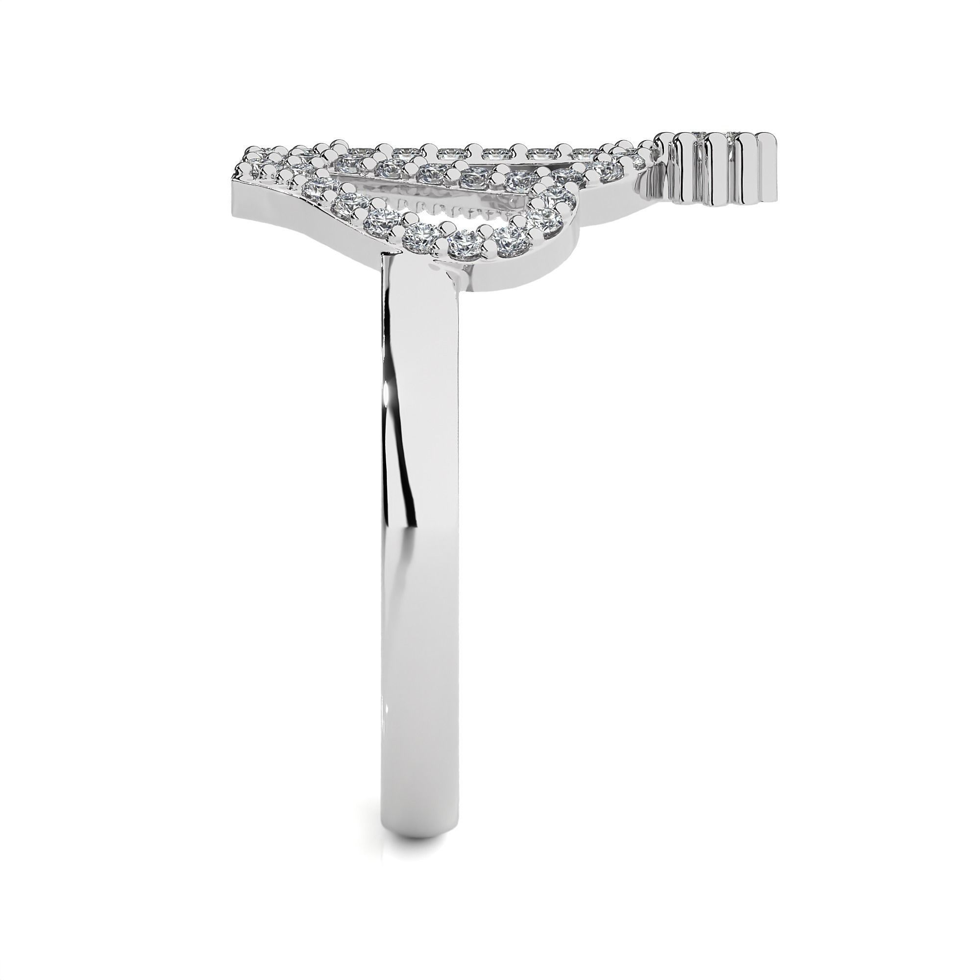 Silver crown ring with sparkling stones