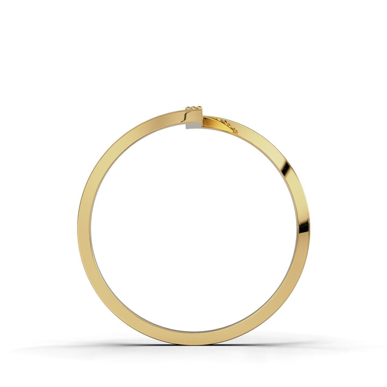 Sleek Silver Stone Ring with a modern design featuring a row of small gemstones set in a vertical line along one section of the band.