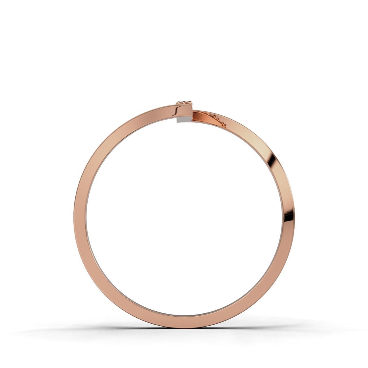 Sleek Silver Stone Ring with a modern design featuring a row of small gemstones set in a vertical line along one section of the band.