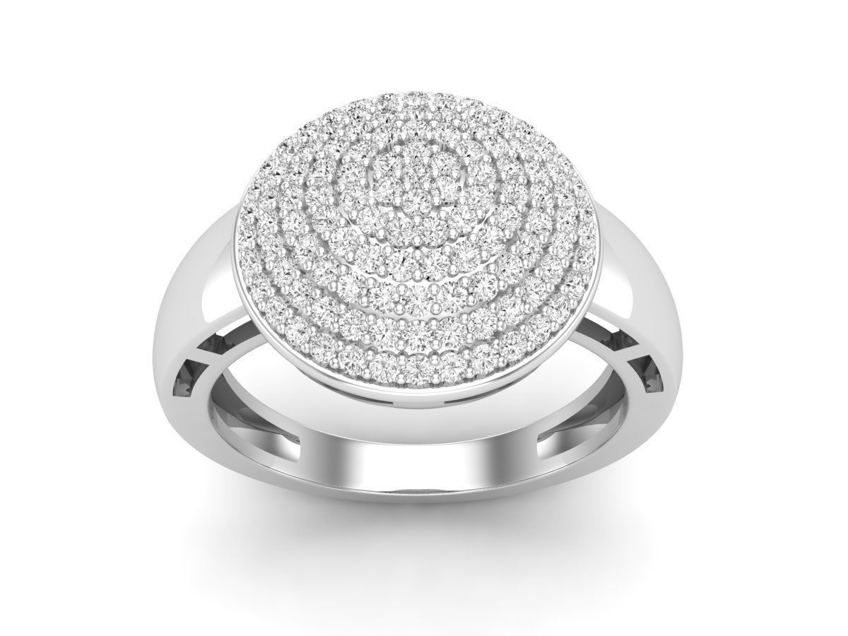 Sparkling Halo Silver Ring with shimmering stones and an elegant halo design in Silver 925.