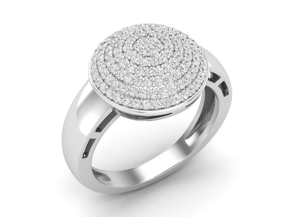 Sparkling Halo Silver Ring with shimmering stones and an elegant halo design in Silver 925.