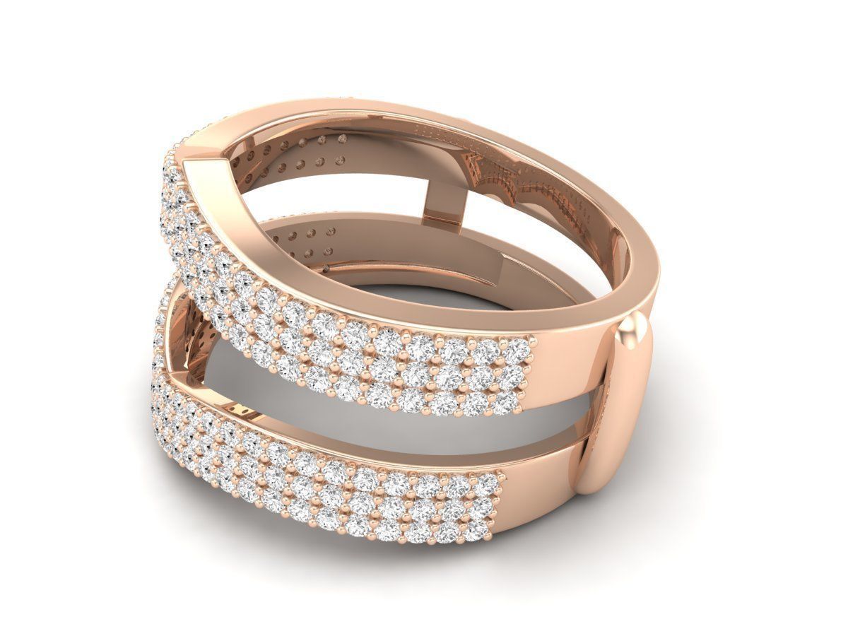 Radiant double-band silver ring with shimmering stones, crafted in high-quality Silver 925.