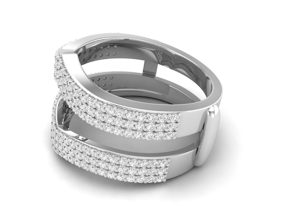 Radiant double-band silver ring with shimmering stones, crafted in high-quality Silver 925.