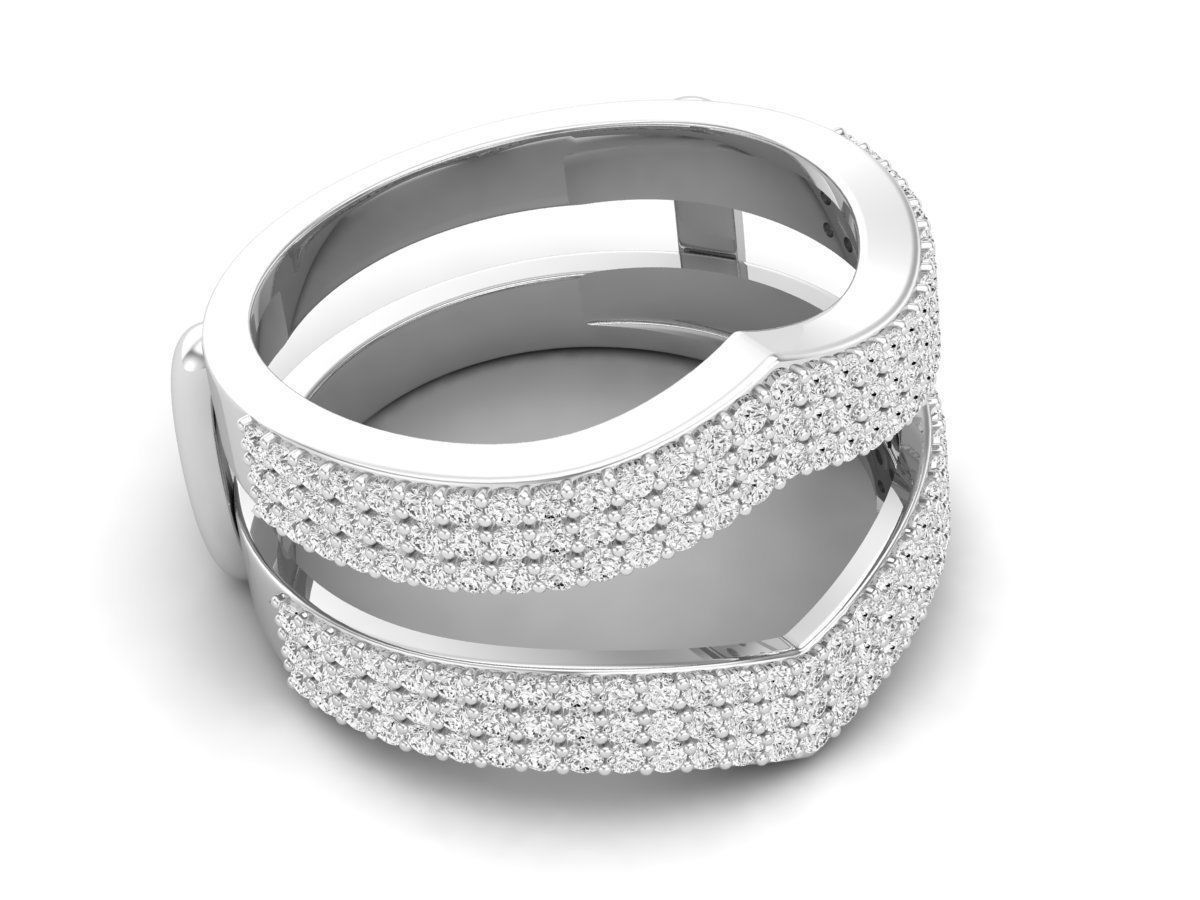 Radiant double-band silver ring with shimmering stones, crafted in high-quality Silver 925.