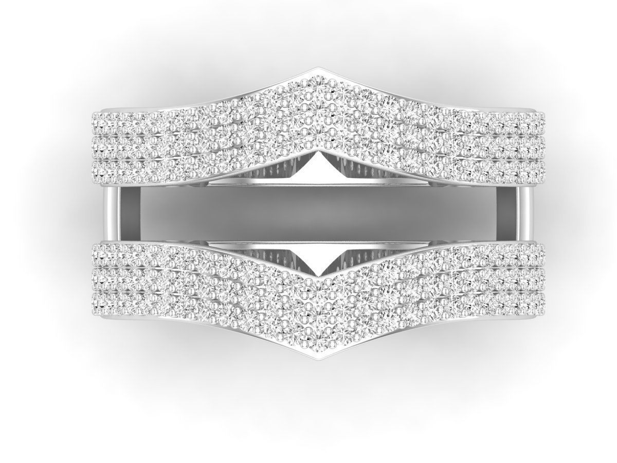 Radiant double-band silver ring with shimmering stones, crafted in high-quality Silver 925.