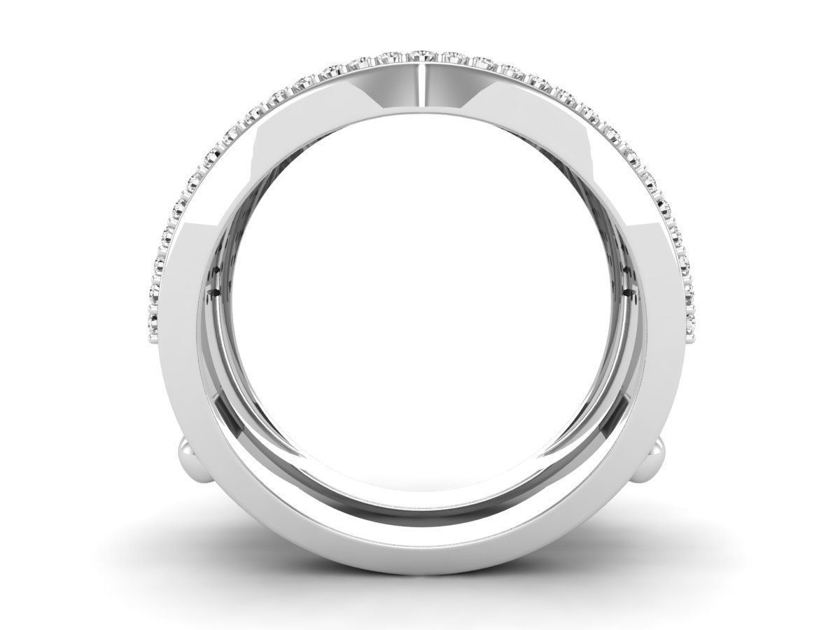 Radiant double-band silver ring with shimmering stones, crafted in high-quality Silver 925.