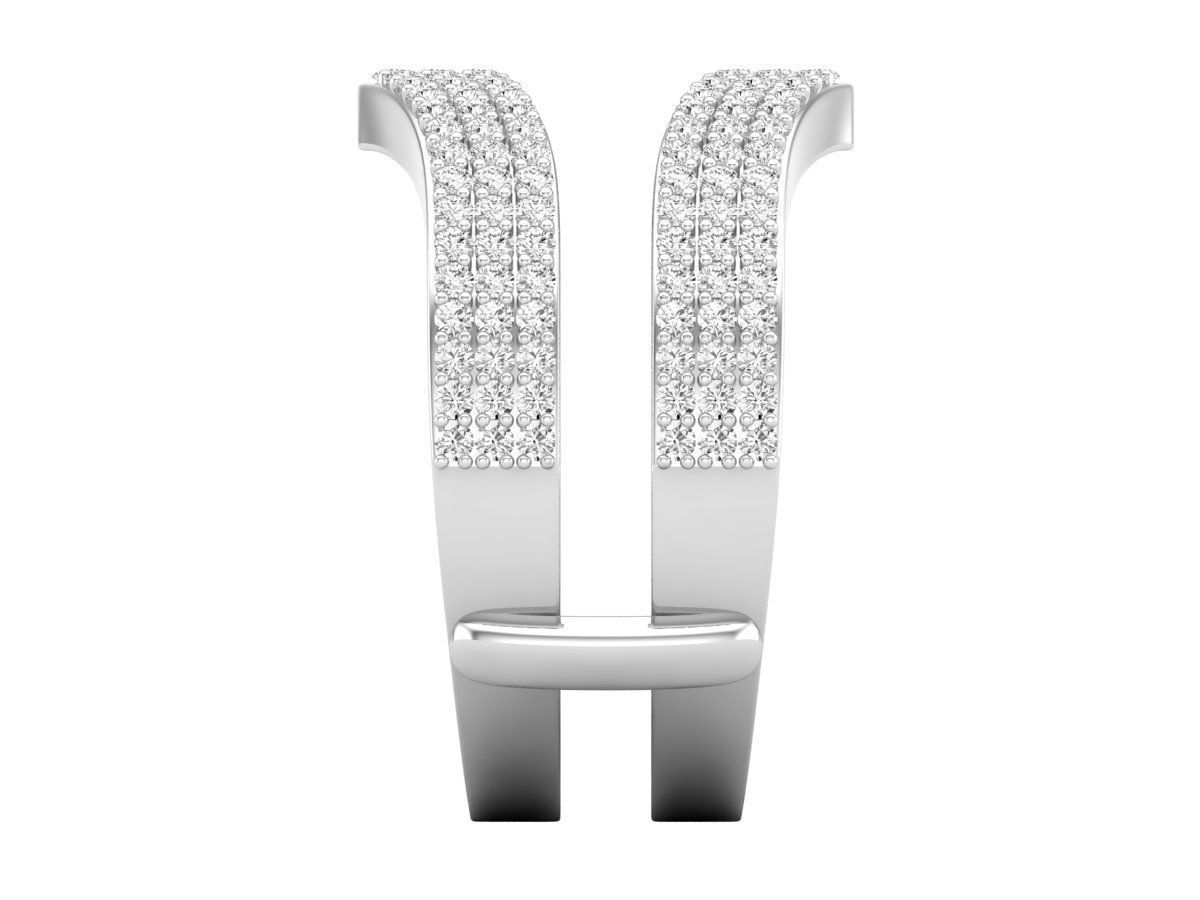 Radiant double-band silver ring with shimmering stones, crafted in high-quality Silver 925.