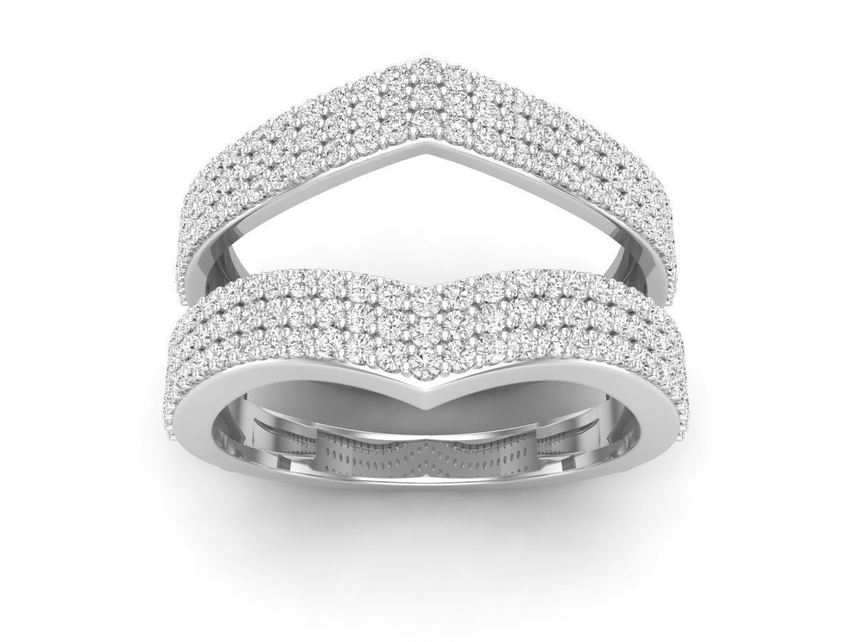 Radiant double-band silver ring with shimmering stones, crafted in high-quality Silver 925.