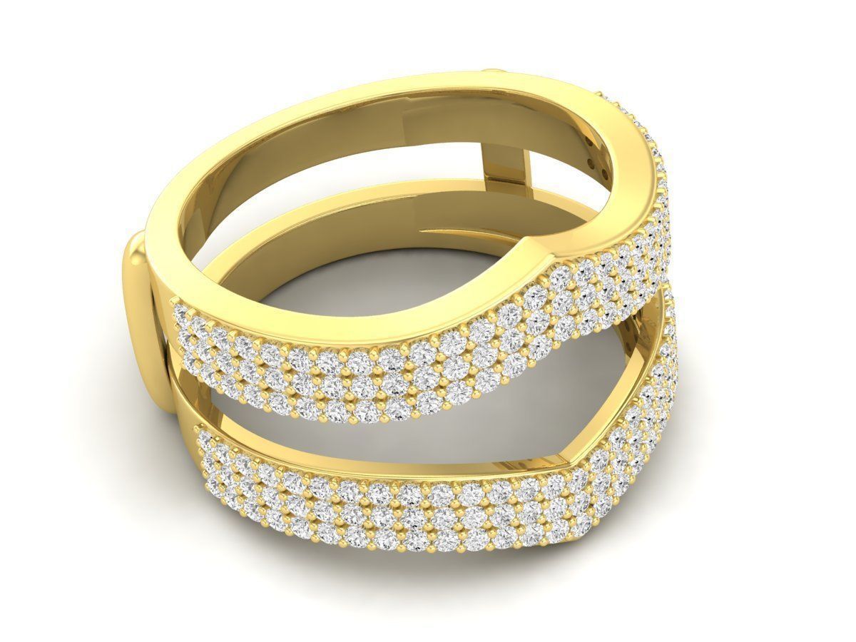 Radiant double-band silver ring with shimmering stones, crafted in high-quality Silver 925.