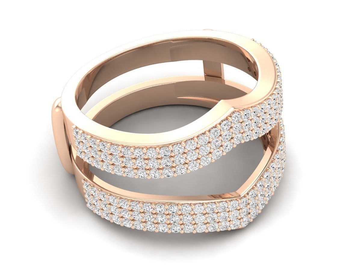 Radiant double-band silver ring with shimmering stones, crafted in high-quality Silver 925.