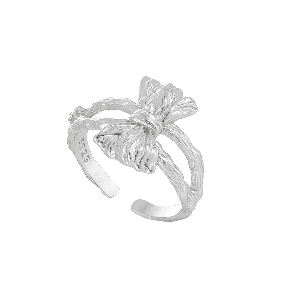 13 (1) Adjustable bow silver ring crafted from high-quality Silver 925.