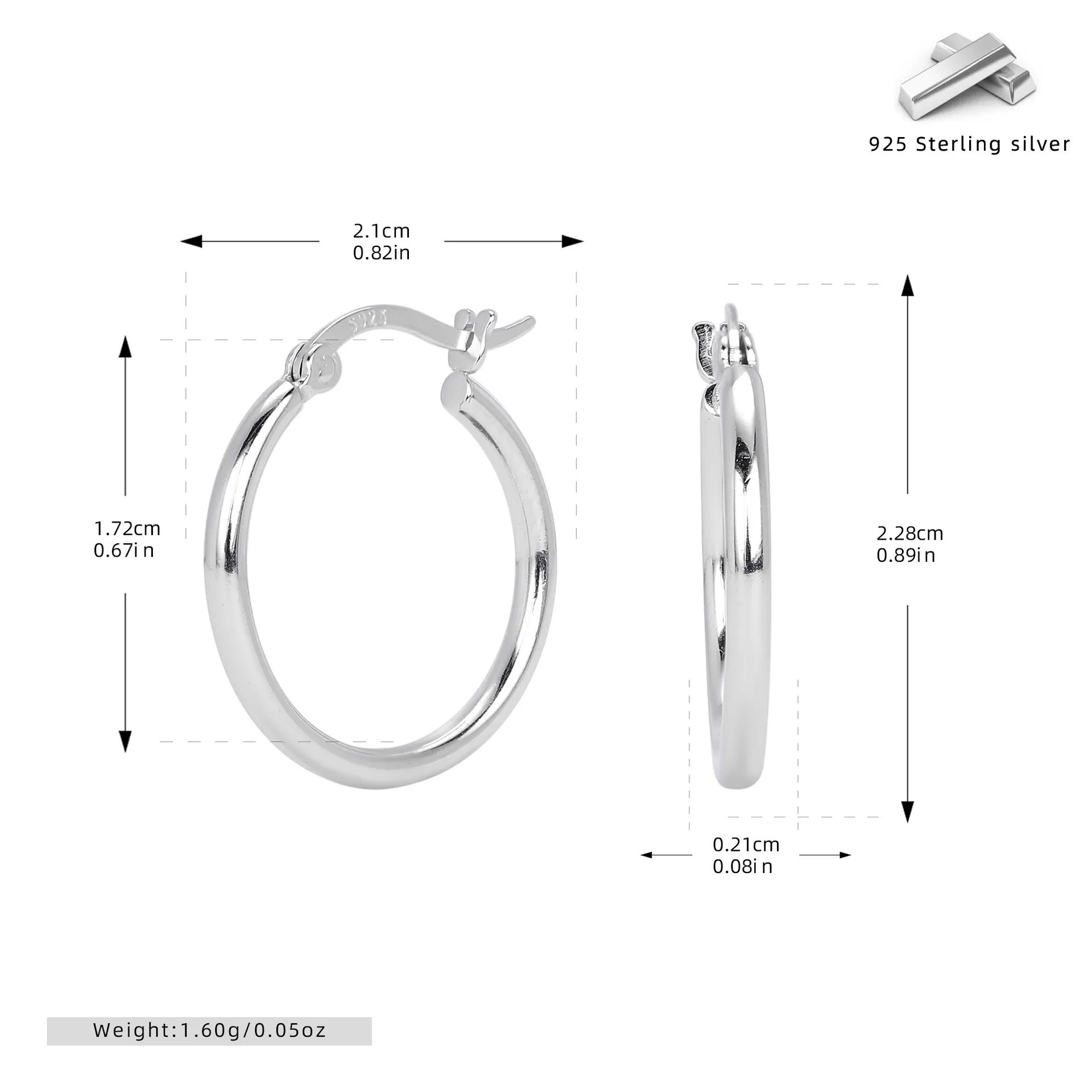 20MM 20mm Hollow Hoop Earrings