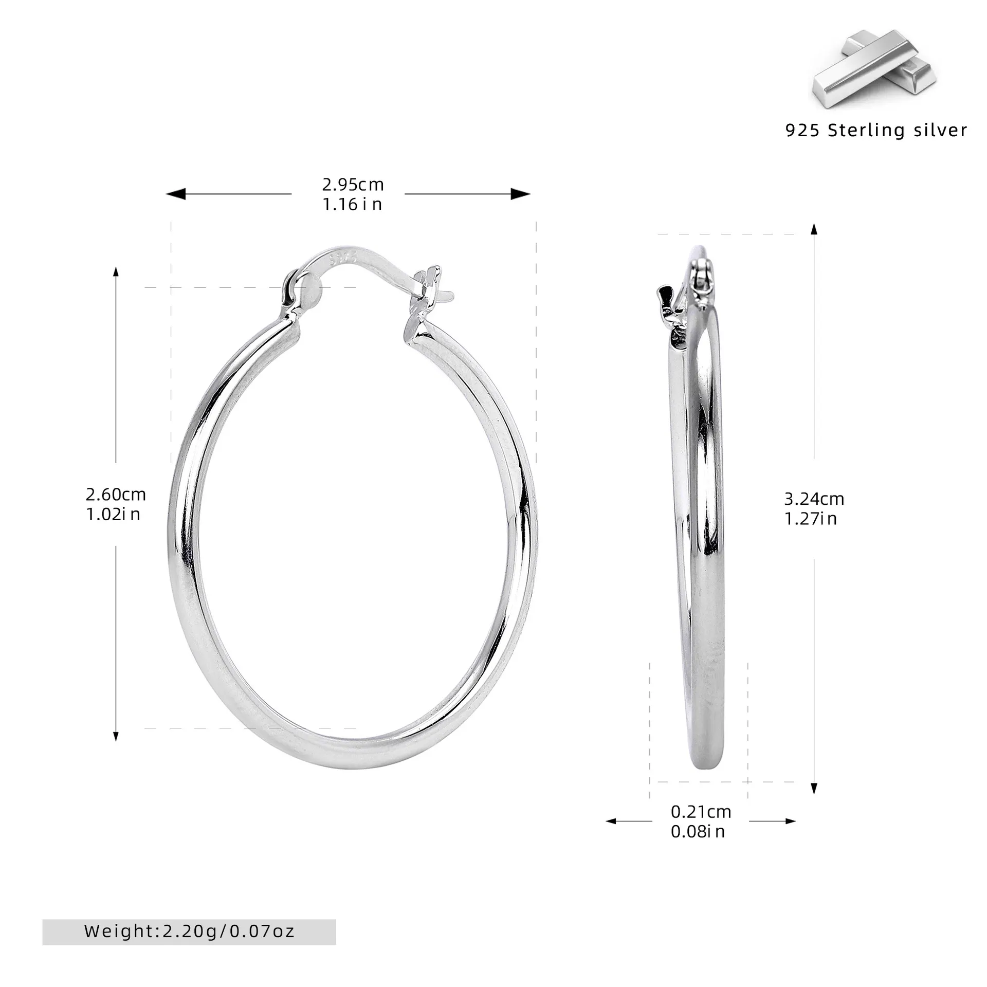30mm Hollow Hoop Earrings