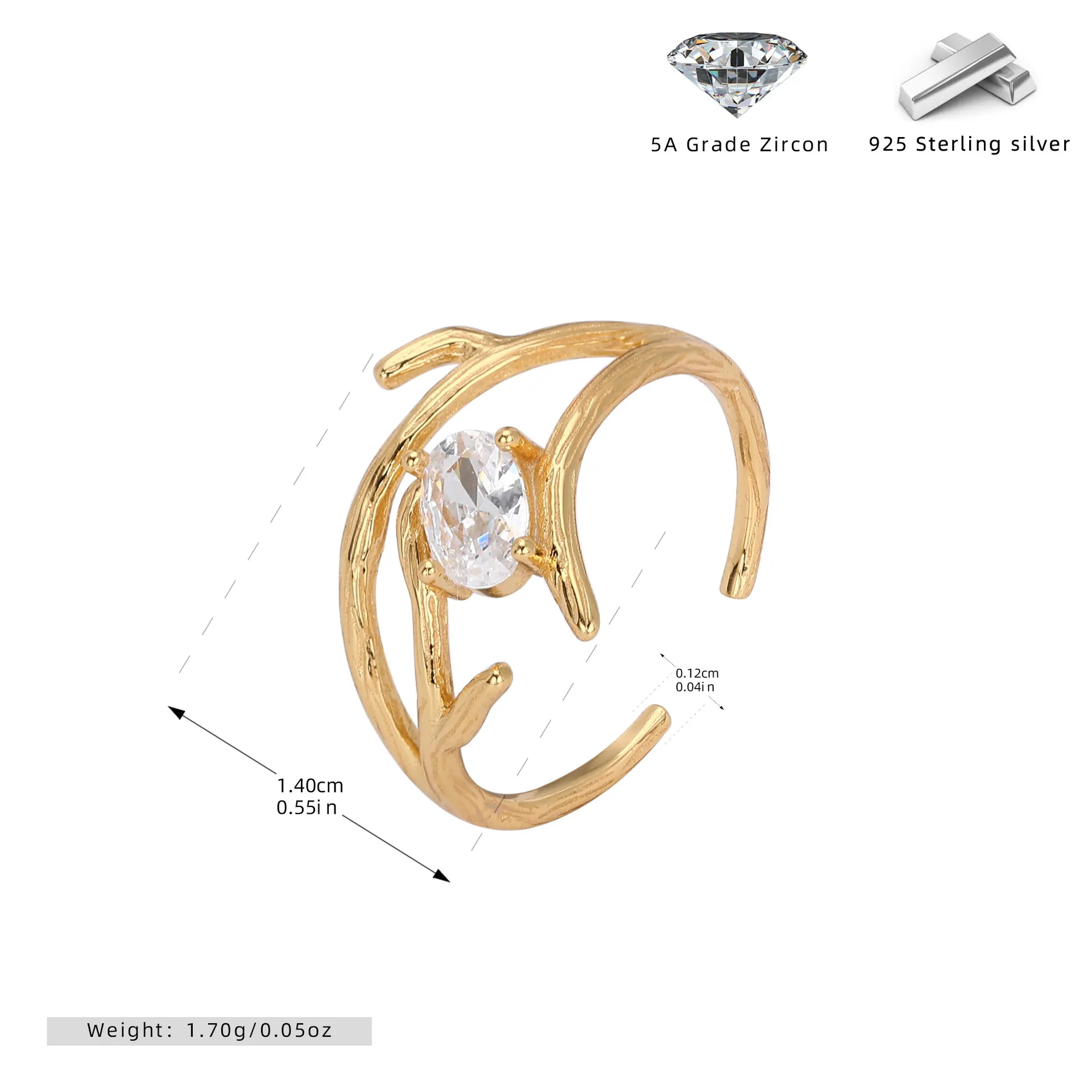 Auric Vine - 15 Wholesale 925 Sterling Silver Auric Vine Ring