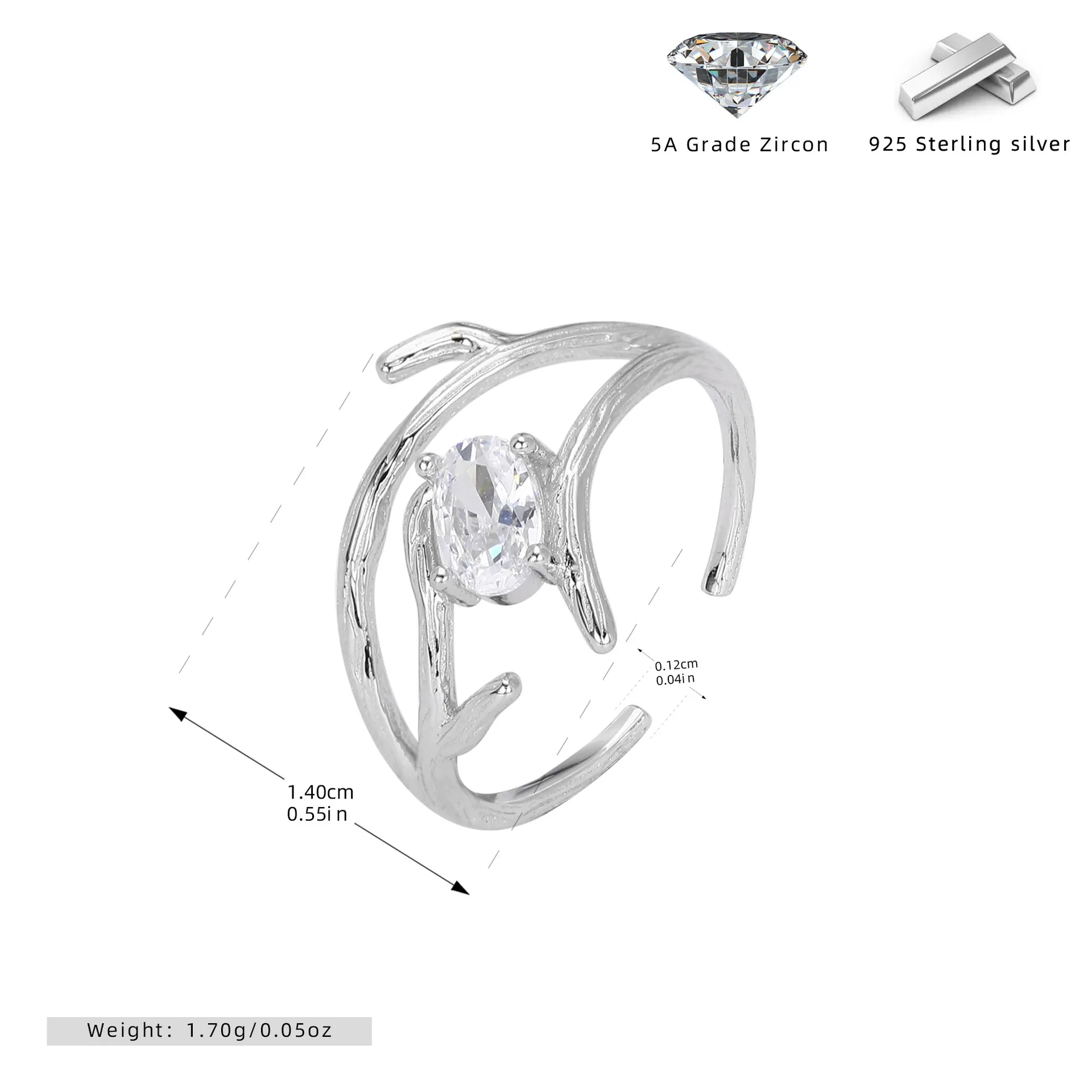 Auric Vine - 8 Wholesale 925 Sterling Silver Auric Vine Ring