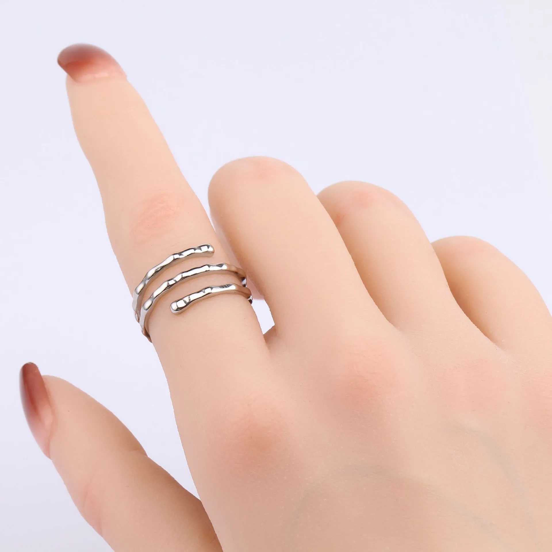 Wholesale 925 Sterling Silver Textured Spiral Ring