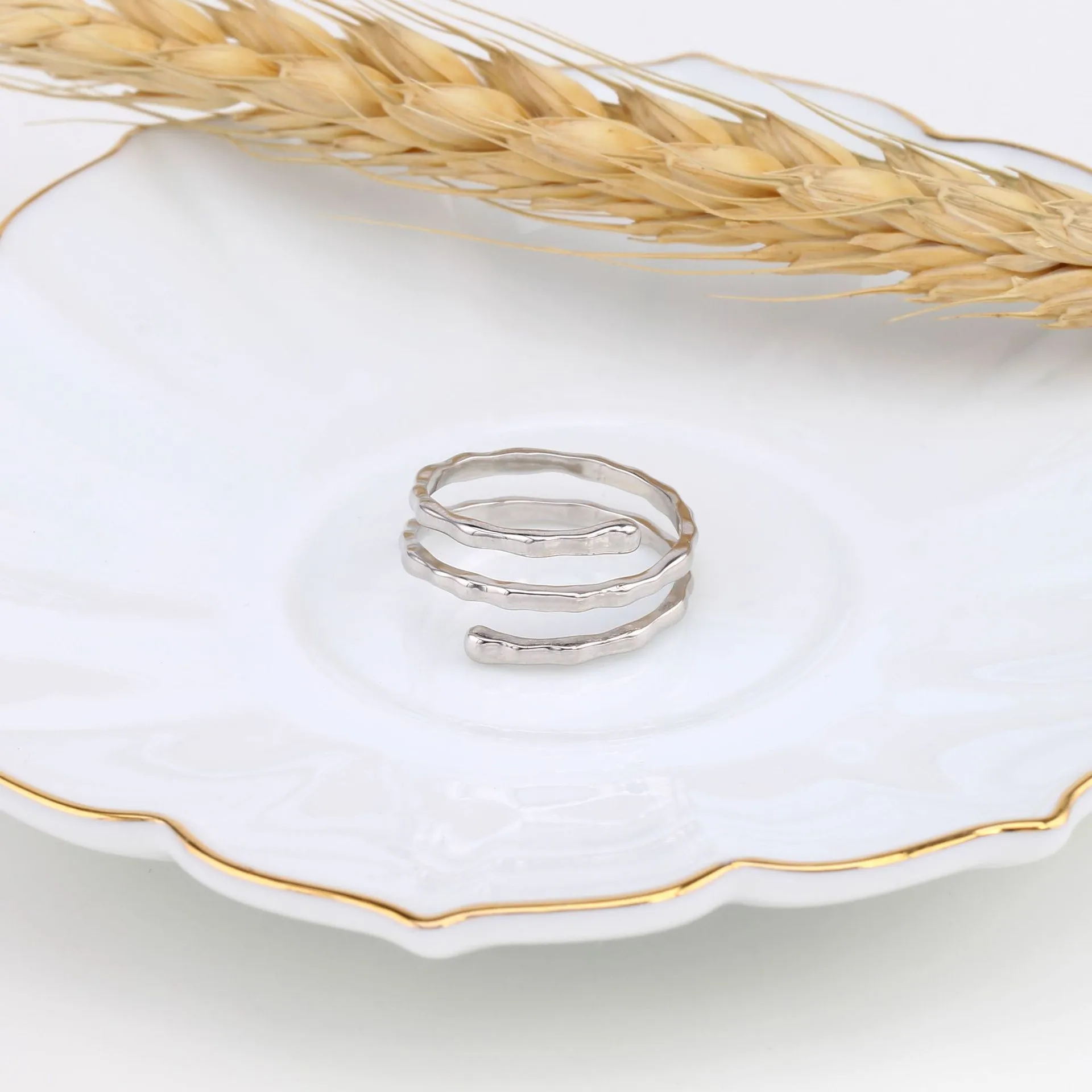 Wholesale 925 Sterling Silver Textured Spiral Ring