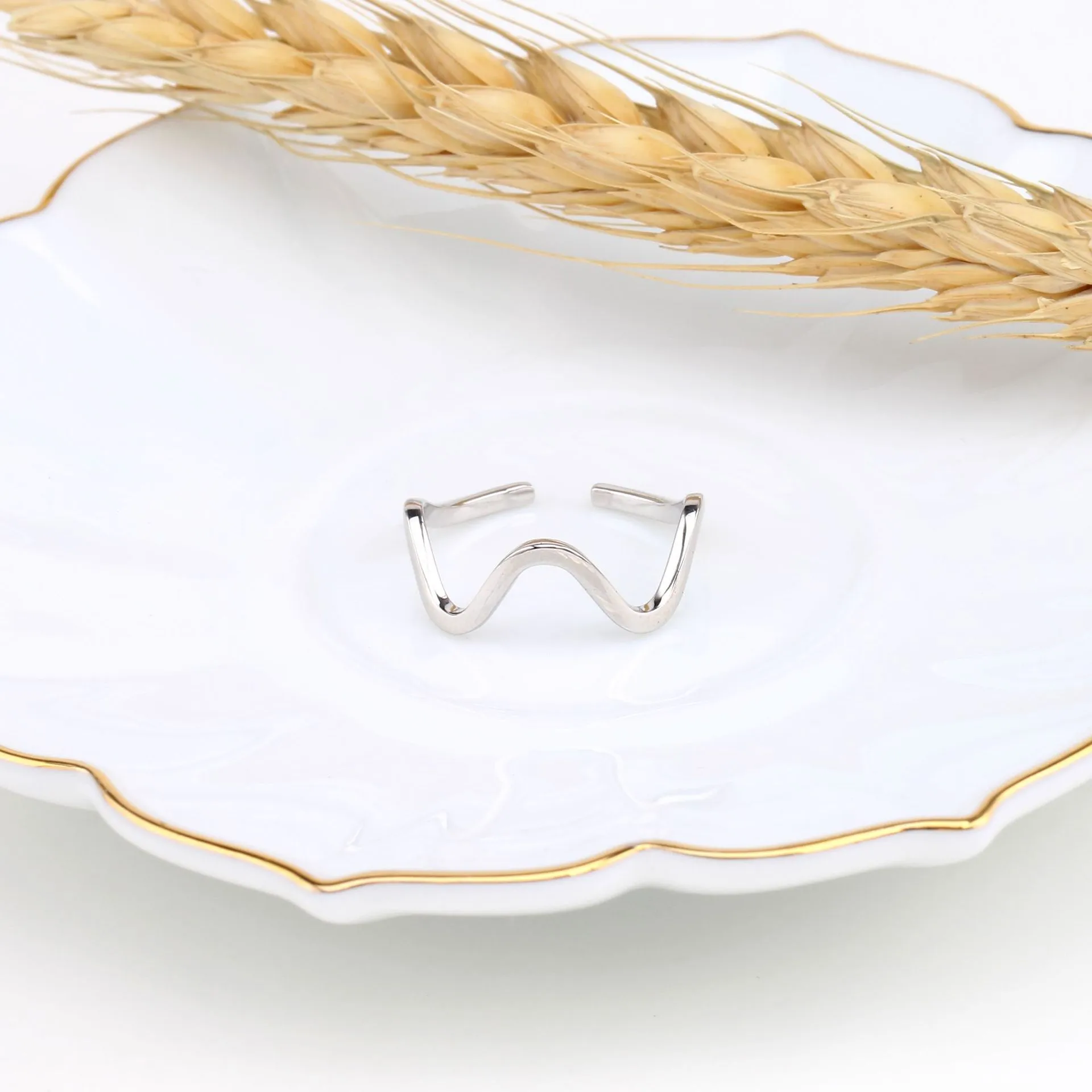 Wave Ring - 12 Wholesale 925 Sterling Silver Wave Ring