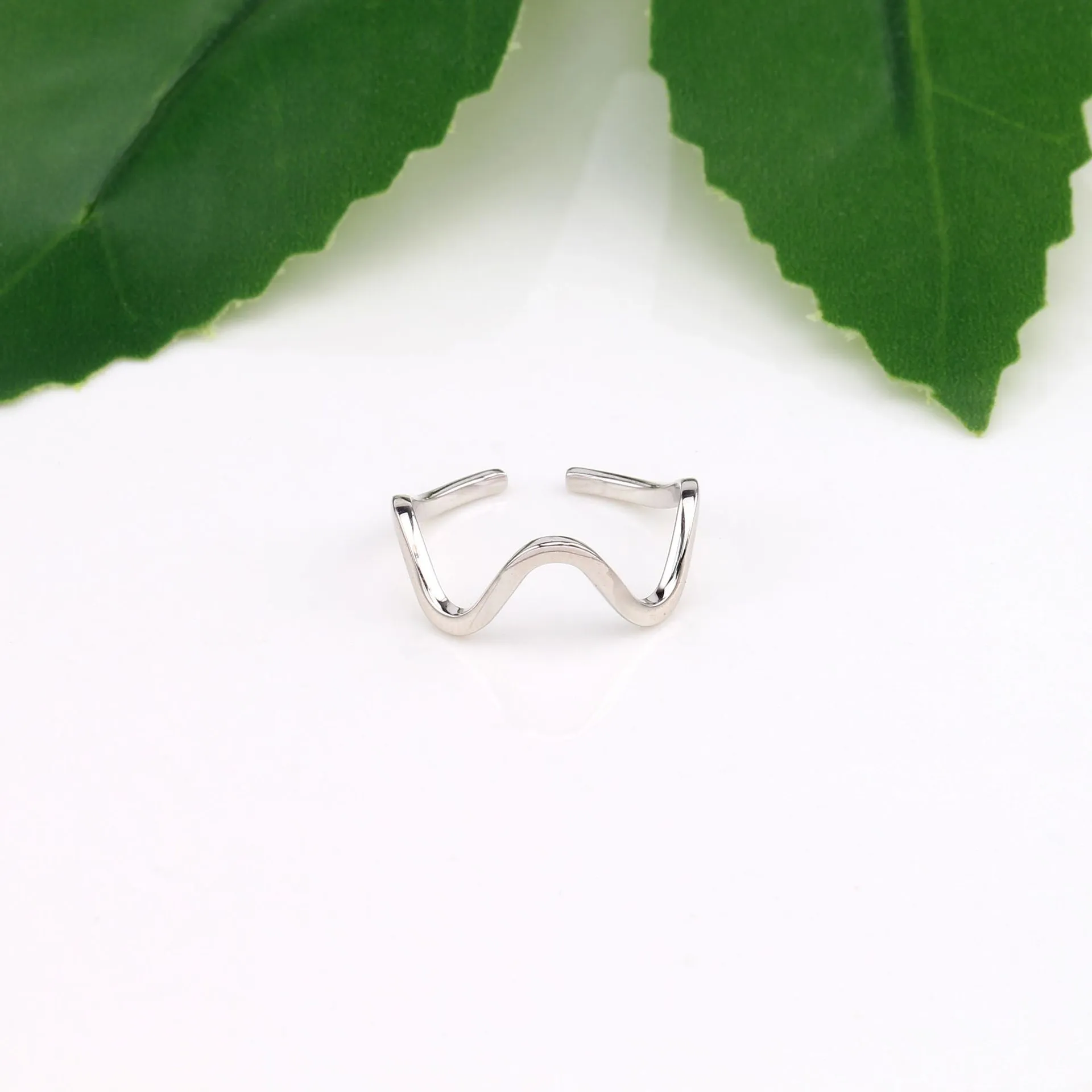 Wave Ring - 6 Wholesale 925 Sterling Silver Wave Ring