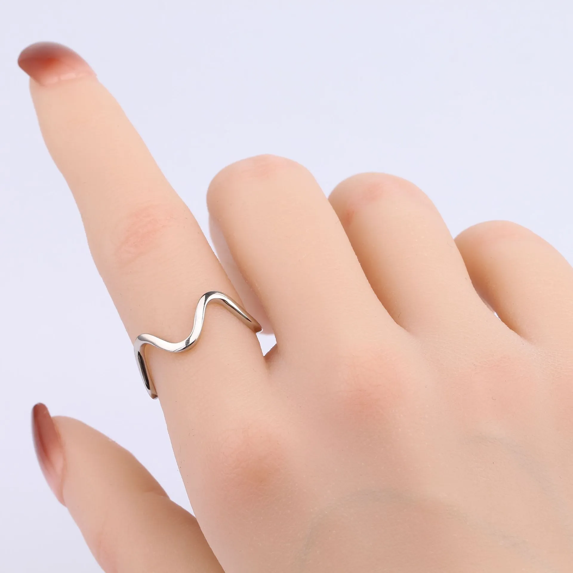 Wave Ring - 8 Wholesale 925 Sterling Silver Wave Ring