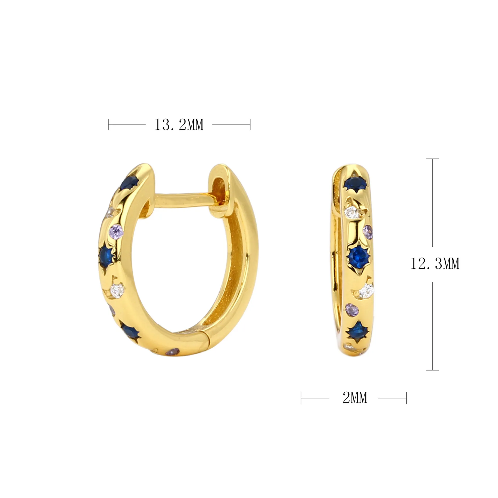 Eight Pointed Star Hoop Earrings Eight Pointed Star Hoop Earrings