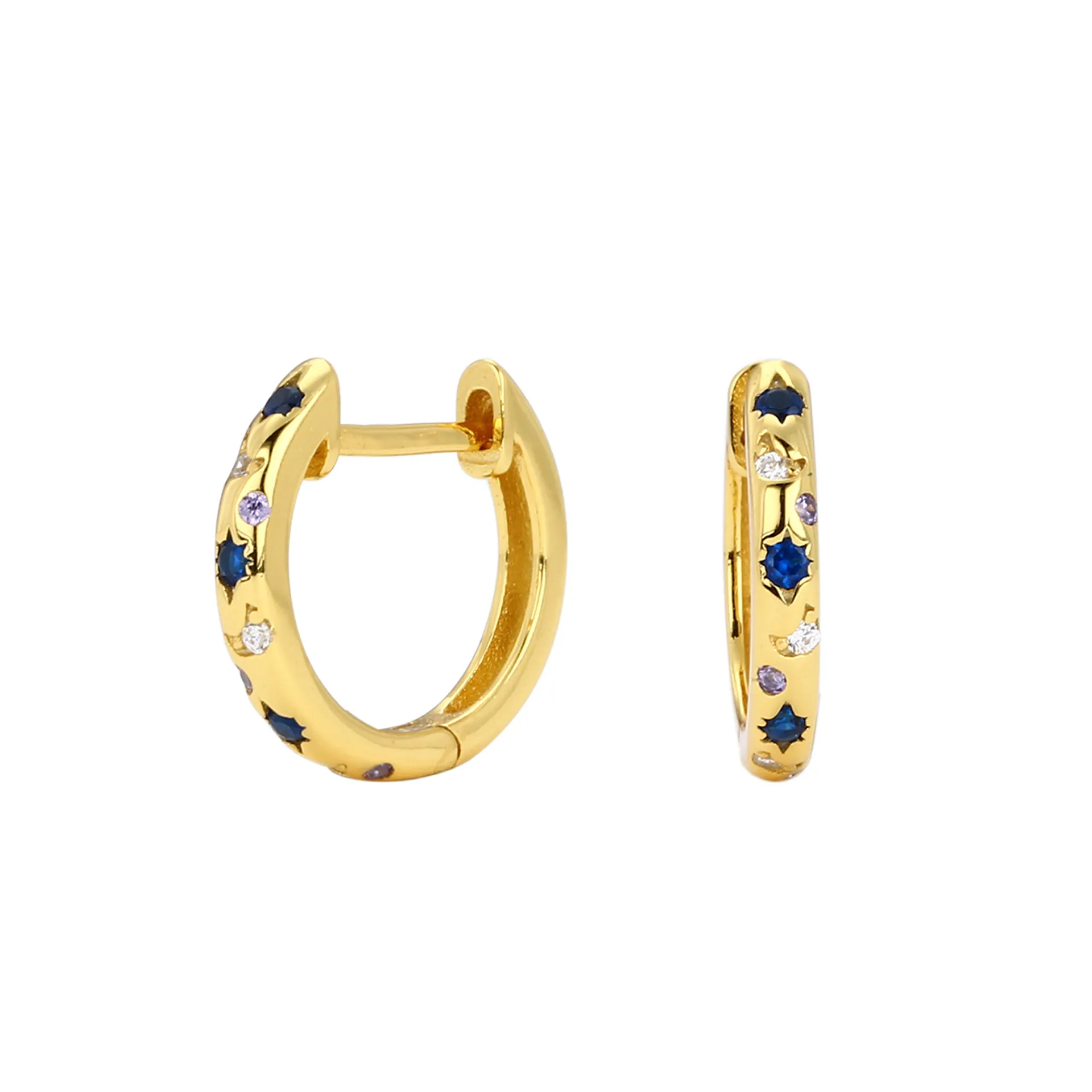 Eight Pointed Star Hoop Earrings Eight Pointed Star Hoop Earrings