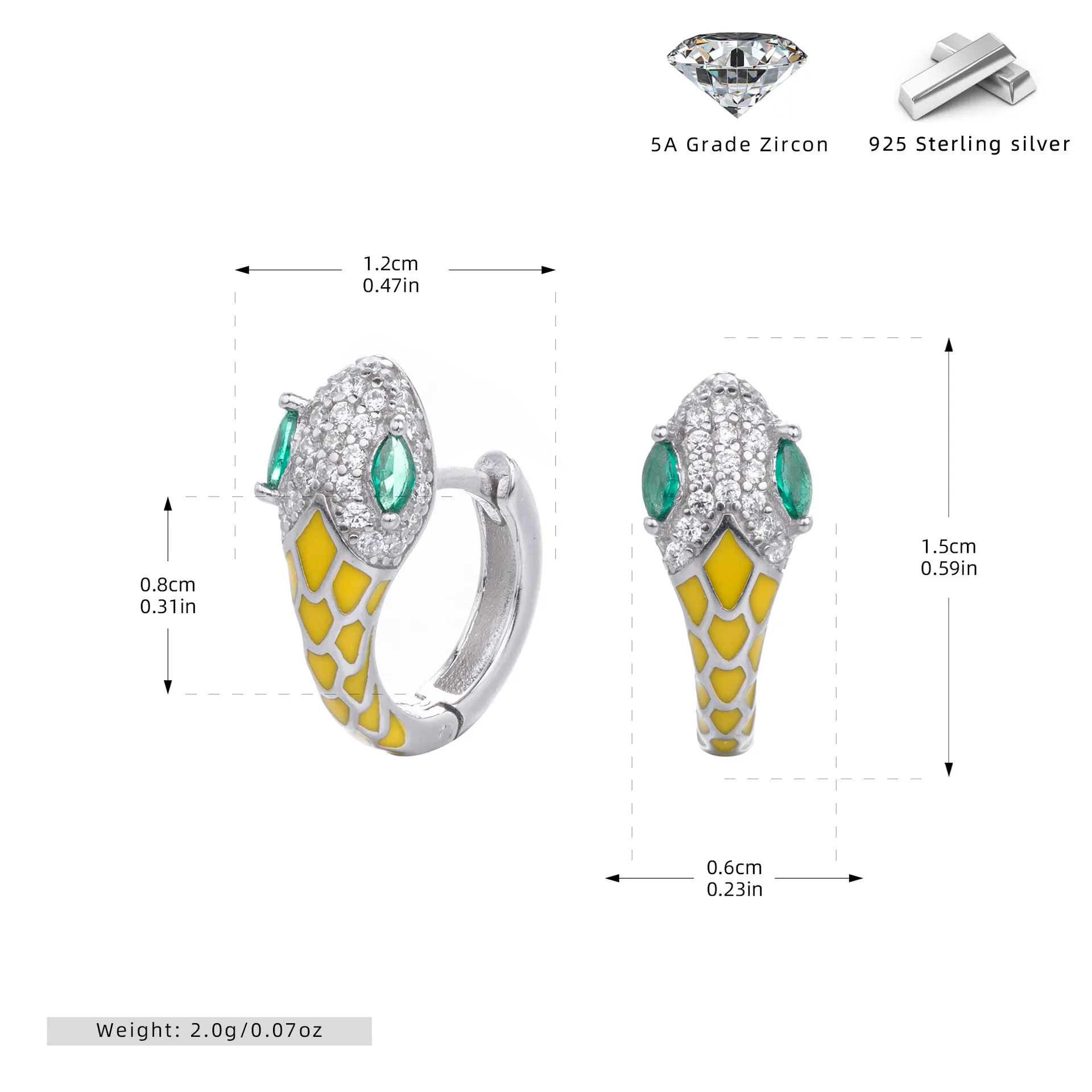 Wholesale 925 Sterling Silver - Snake Shapped Hoop Earrings Wholesale 925 Sterling Silver - Snake Shapped Hoop Earrings
