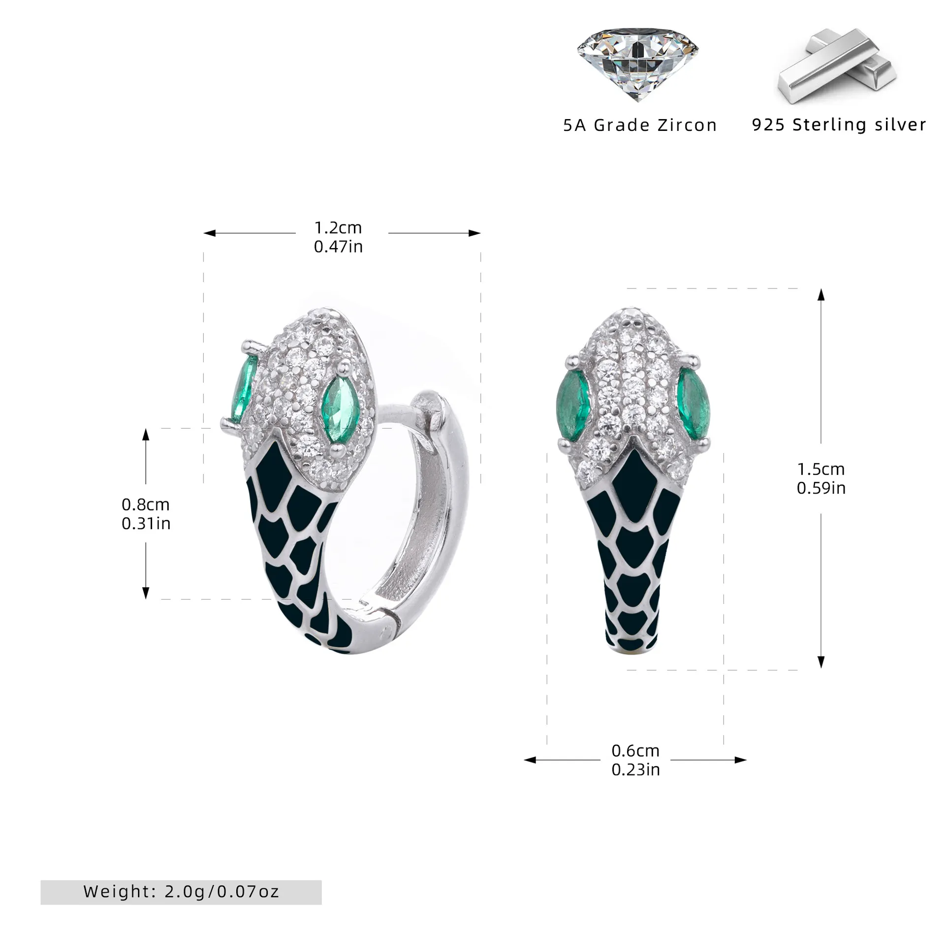 Wholesale 925 Sterling Silver - Snake Shapped Hoop Earrings Wholesale 925 Sterling Silver - Snake Shapped Hoop Earrings