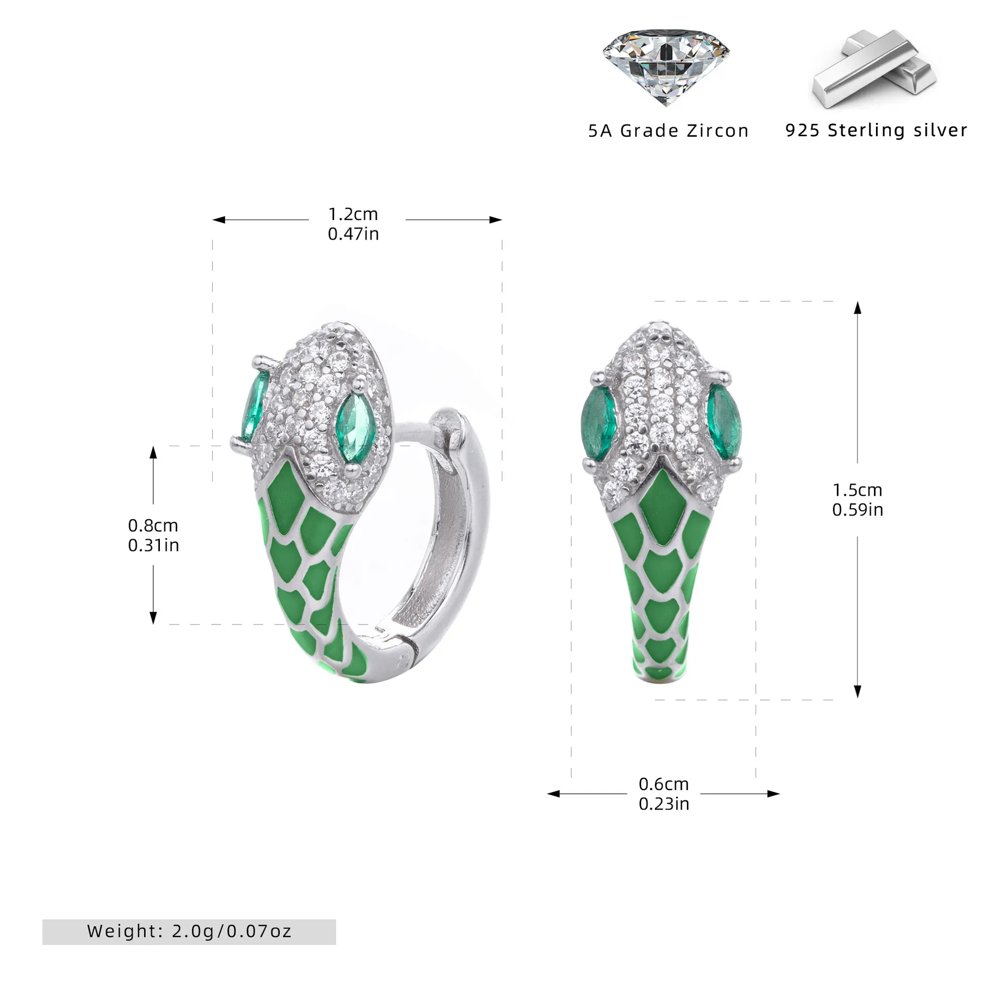 Wholesale 925 Sterling Silver - Snake Shapped Hoop Earrings Wholesale 925 Sterling Silver - Snake Shapped Hoop Earrings