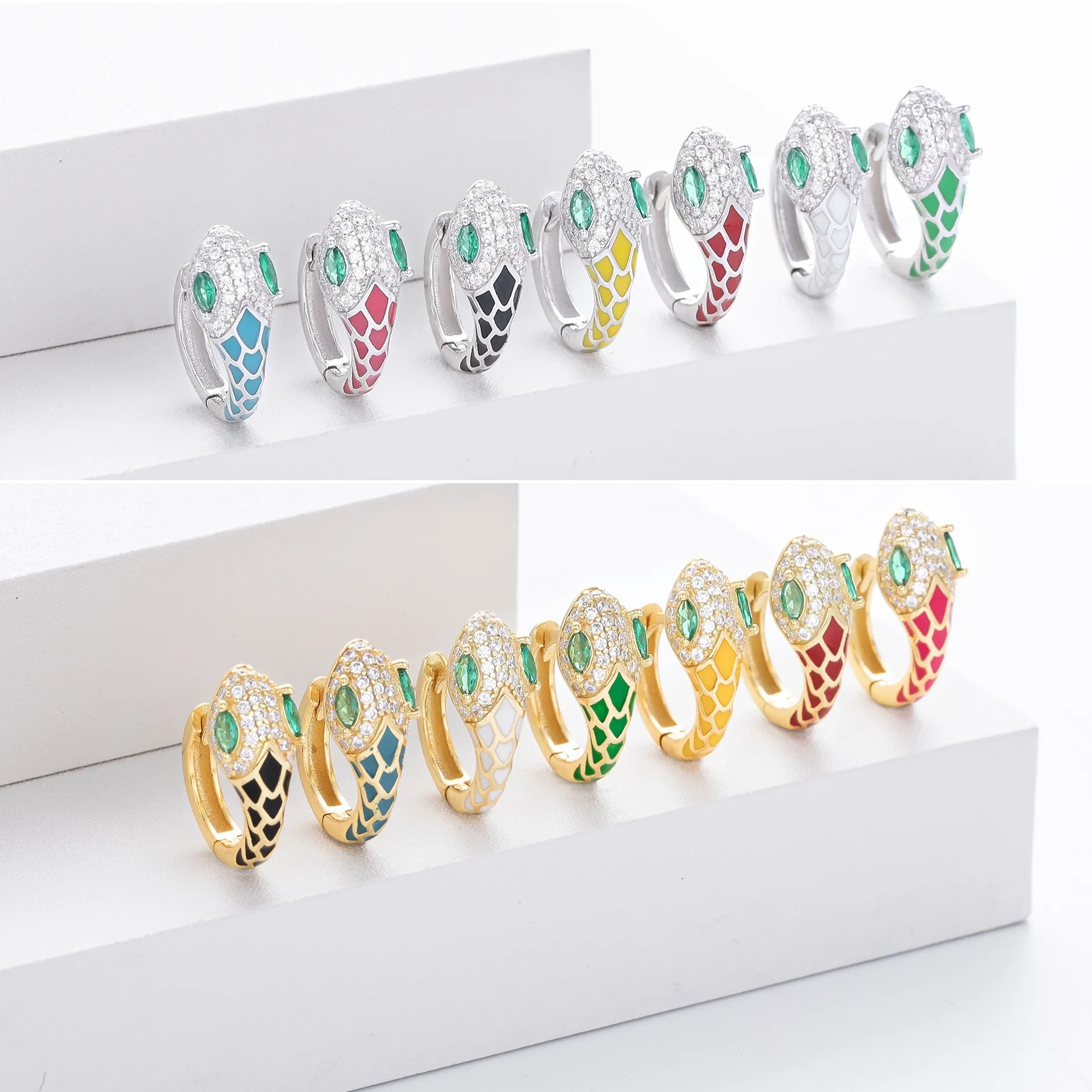 Wholesale 925 Sterling Silver - Snake Shapped Hoop Earrings Wholesale 925 Sterling Silver - Snake Shapped Hoop Earrings