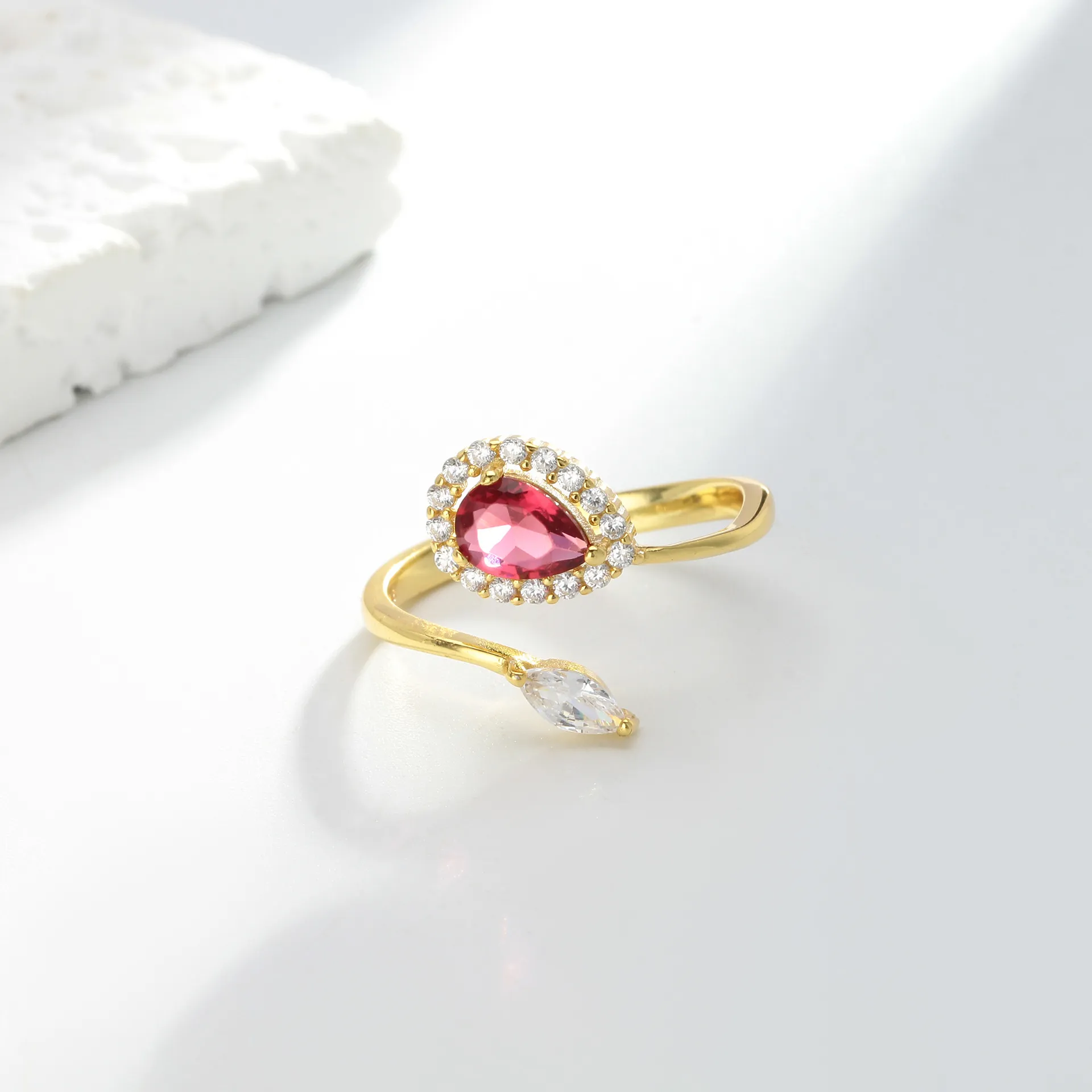 Wholesale 925 Sterling Silver - Diamond ruby ​​ring generous and versatile