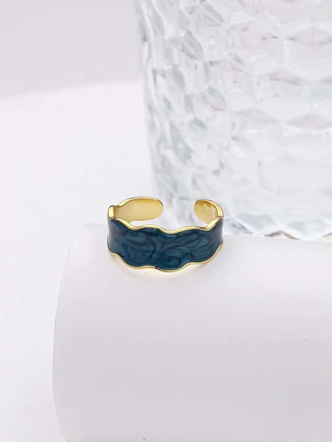 Wholesale 925 Sterling Silver - blue fashion simple paint high-end light luxury creative niche jewelry