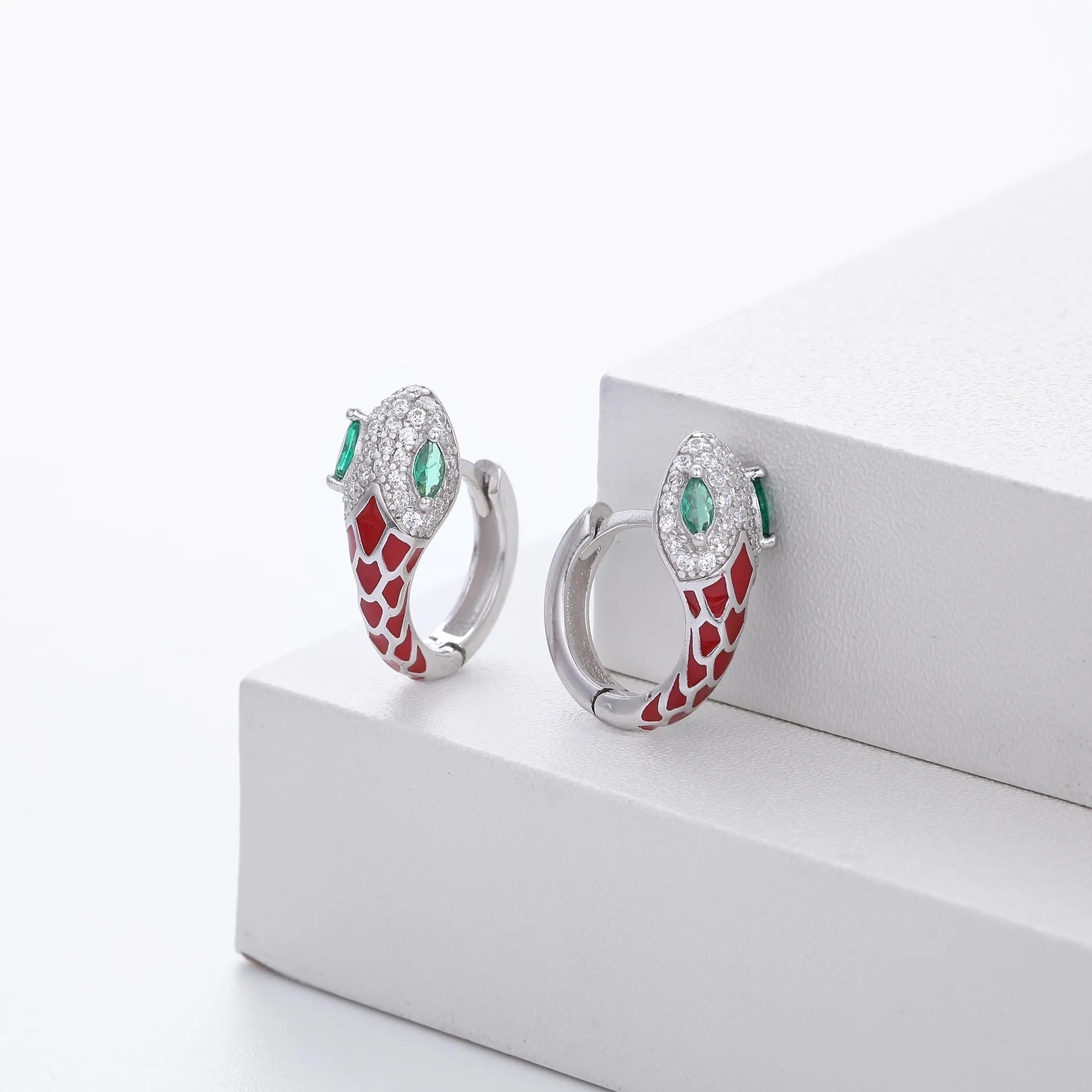 Wholesale 925 Sterling Silver - Snake Shapped Hoop Earrings Wholesale 925 Sterling Silver - Snake Shapped Hoop Earrings