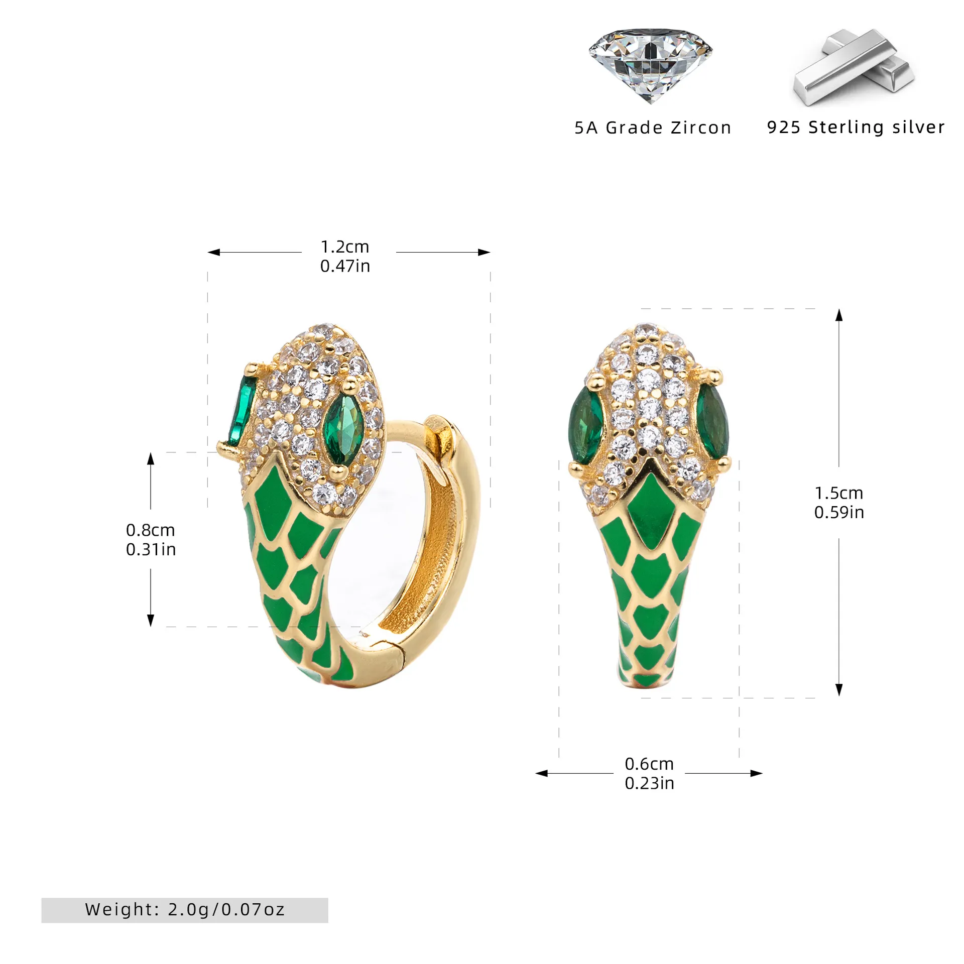 Wholesale 925 Sterling Silver - Snake Shapped Hoop Earrings Wholesale 925 Sterling Silver - Snake Shapped Hoop Earrings