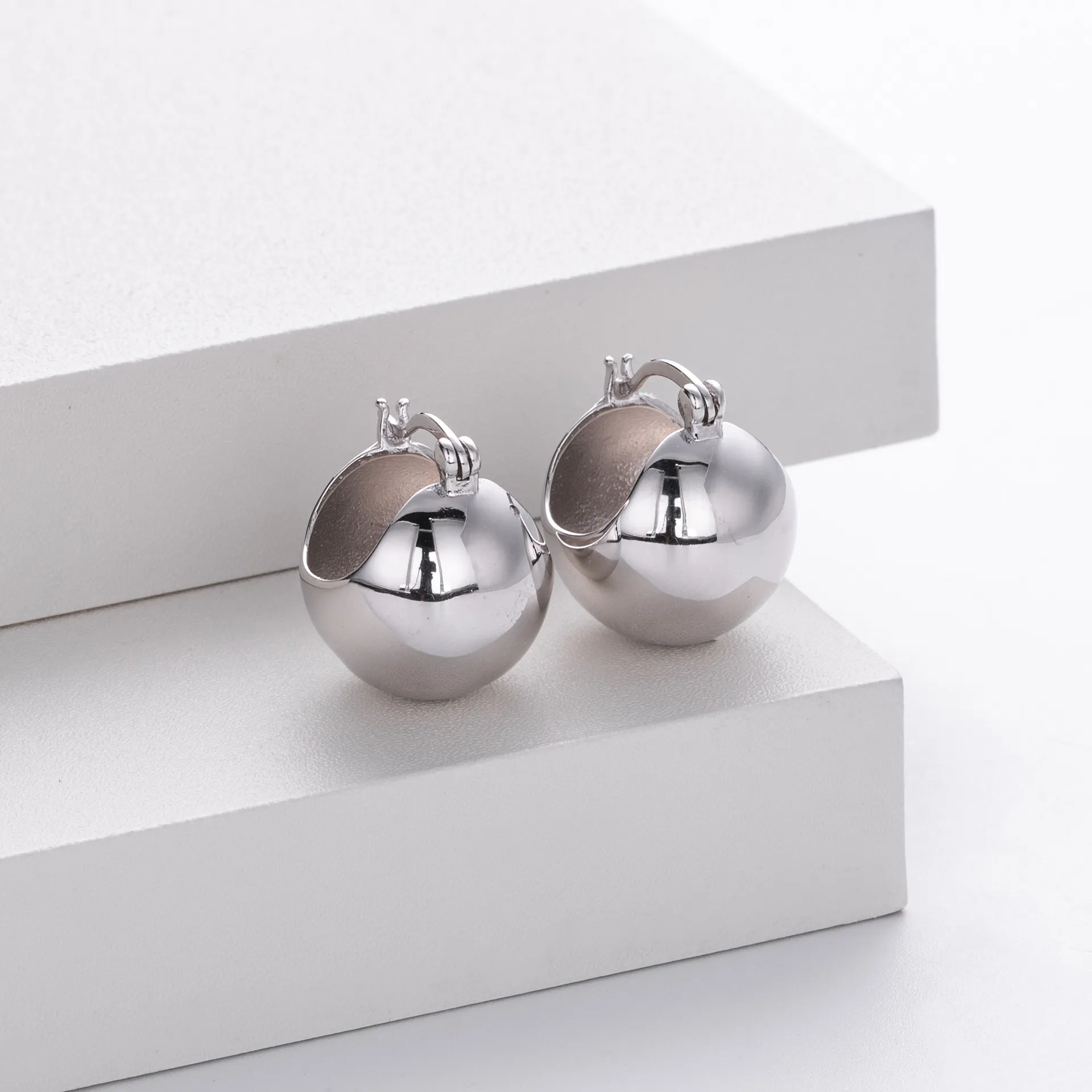 Half-ball Hoop Earrings