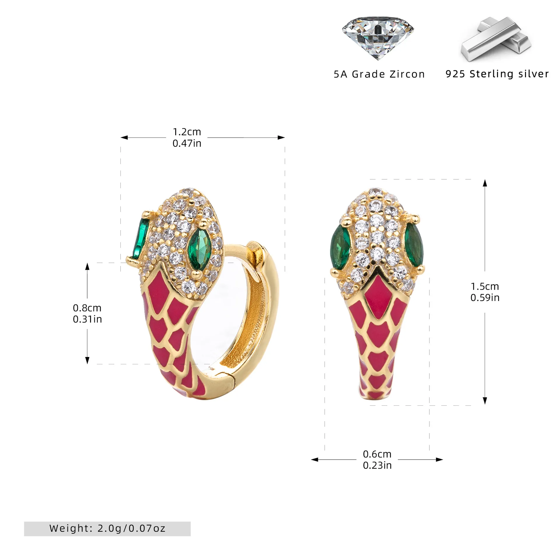 Wholesale 925 Sterling Silver - Snake Shapped Hoop Earrings Wholesale 925 Sterling Silver - Snake Shapped Hoop Earrings