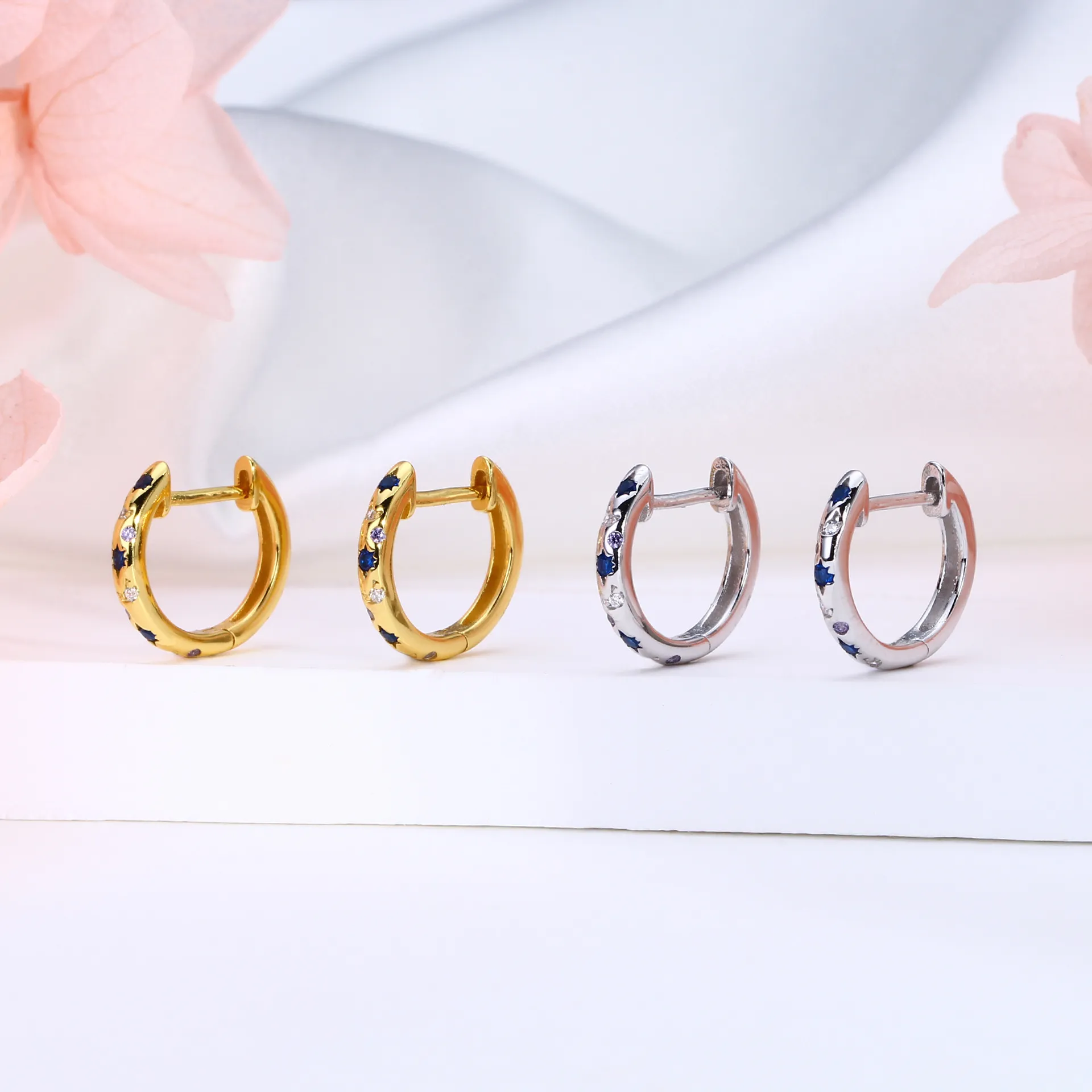 .Eight Pointed Star Hoop Earrings Eight Pointed Star Hoop Earrings