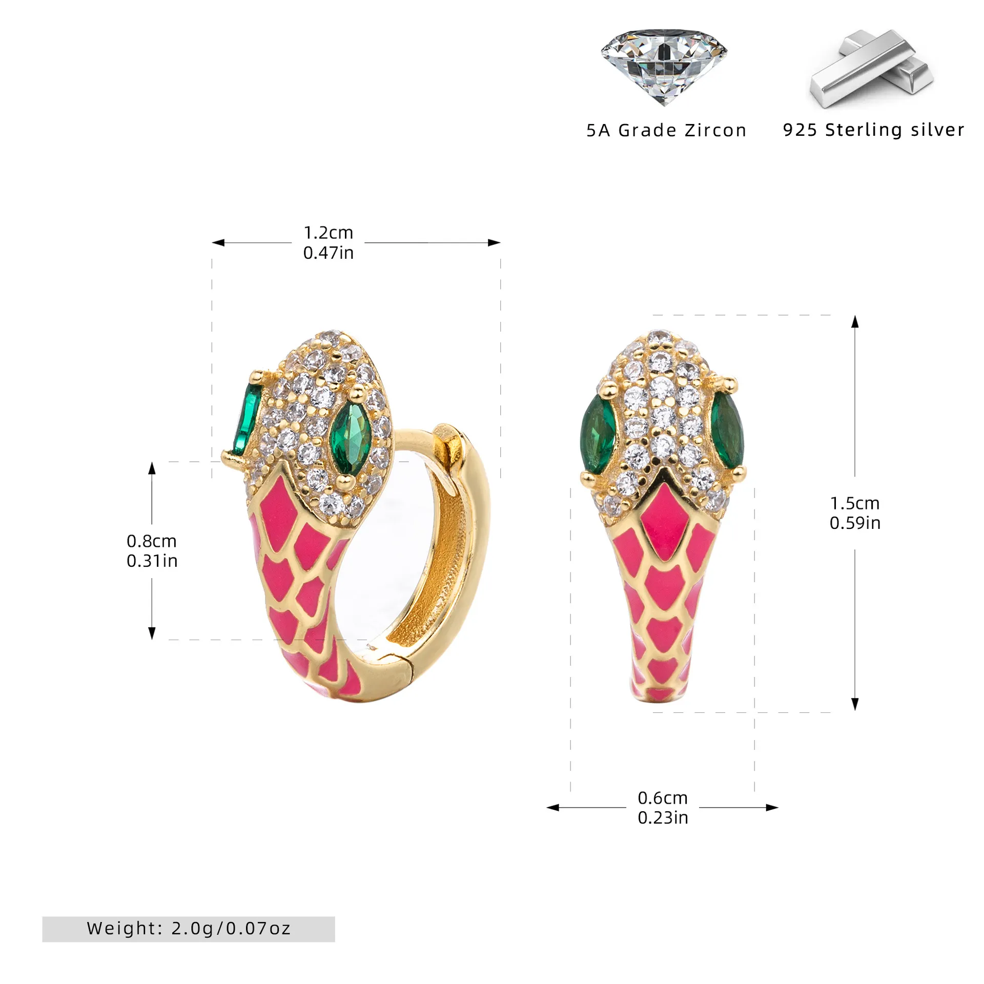 Wholesale 925 Sterling Silver - Snake Shapped Hoop Earrings Wholesale 925 Sterling Silver - Snake Shapped Hoop Earrings