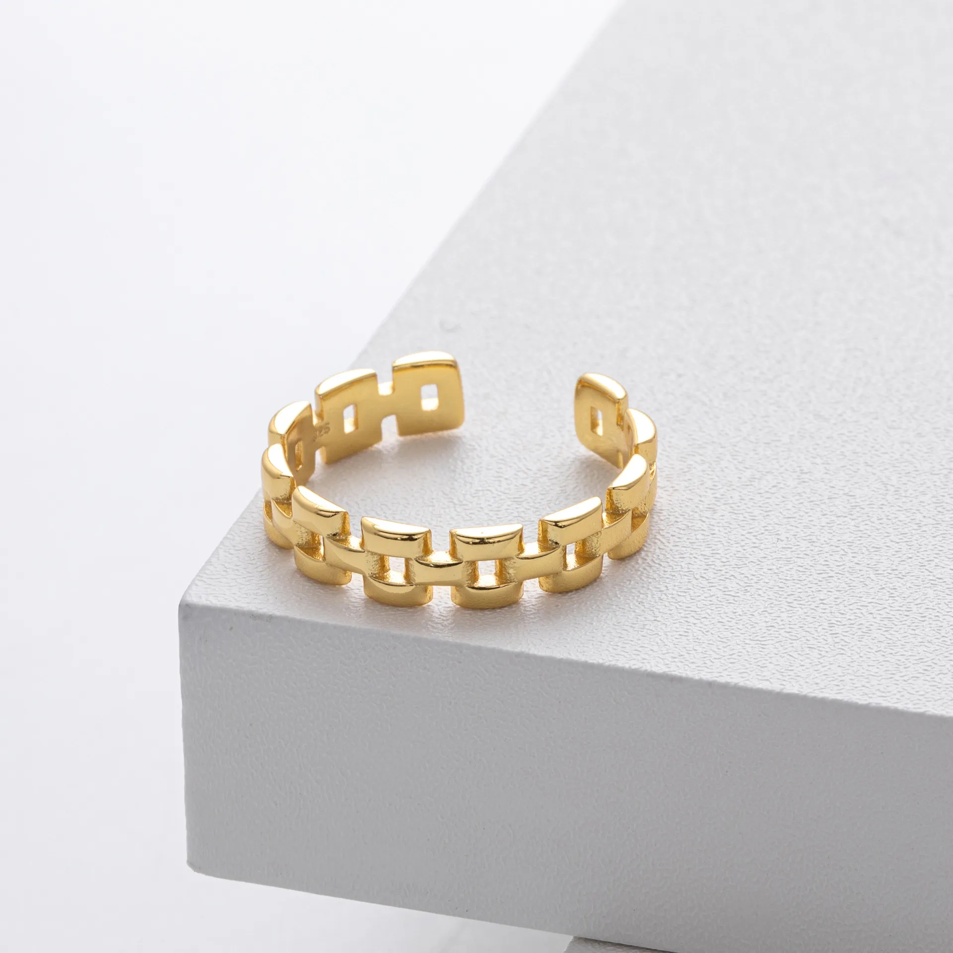 Contemporary Chain Wholesale 925 Sterling Silver - chain ring versatile trendy hip-hop strap ring